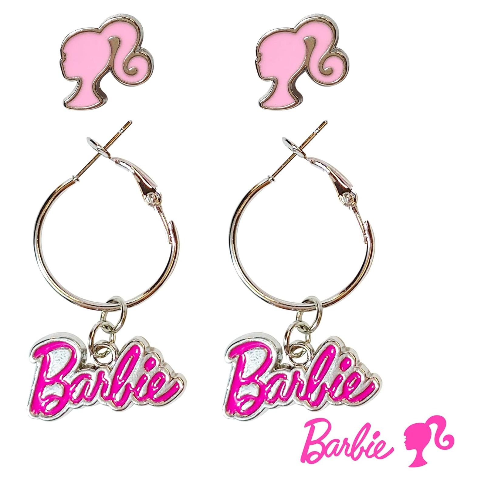 Pendientes Hipoalergénicos LUV HER Barbie para Niñas - Rosa
