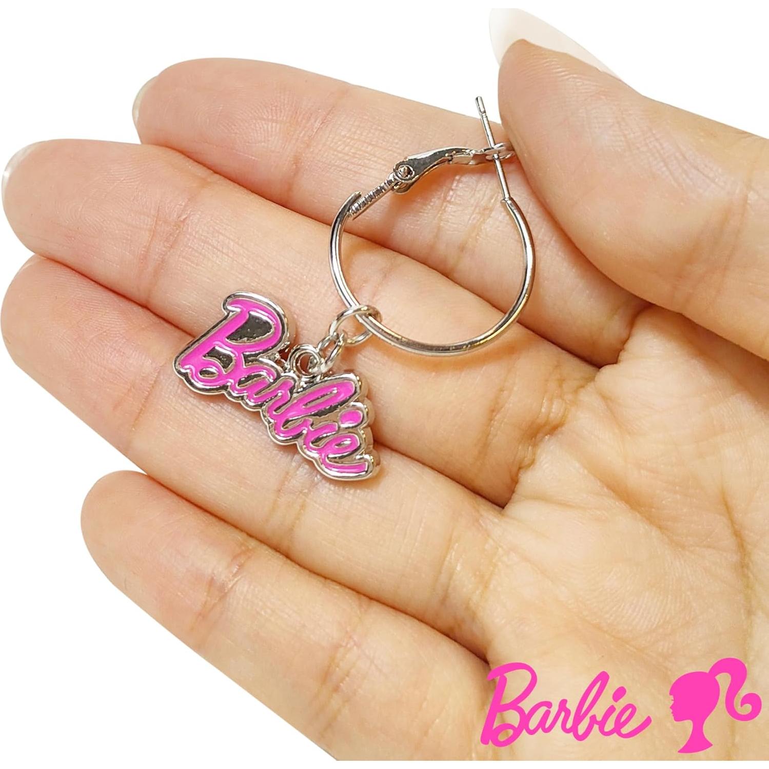 Pendientes Hipoalergénicos LUV HER Barbie para Niñas - Rosa