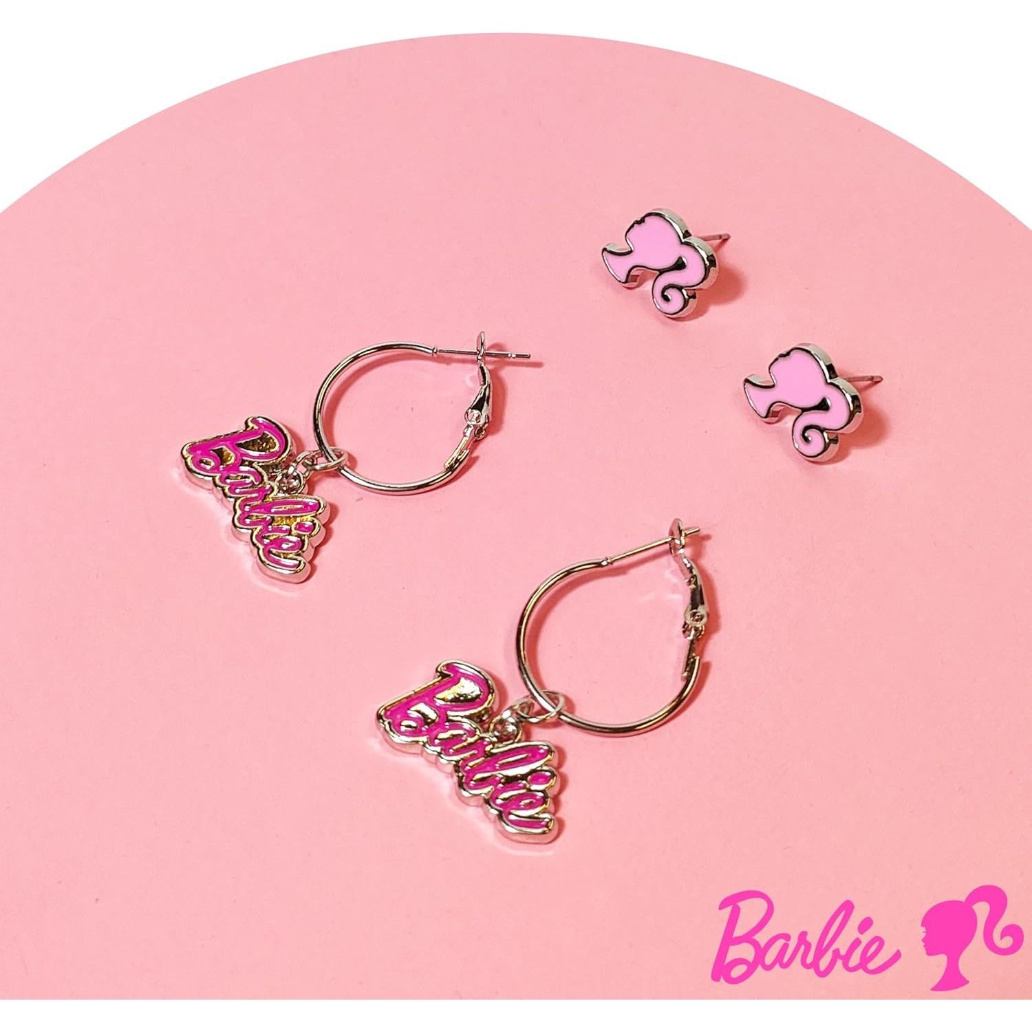 Pendientes Hipoalergénicos LUV HER Barbie para Niñas - Rosa