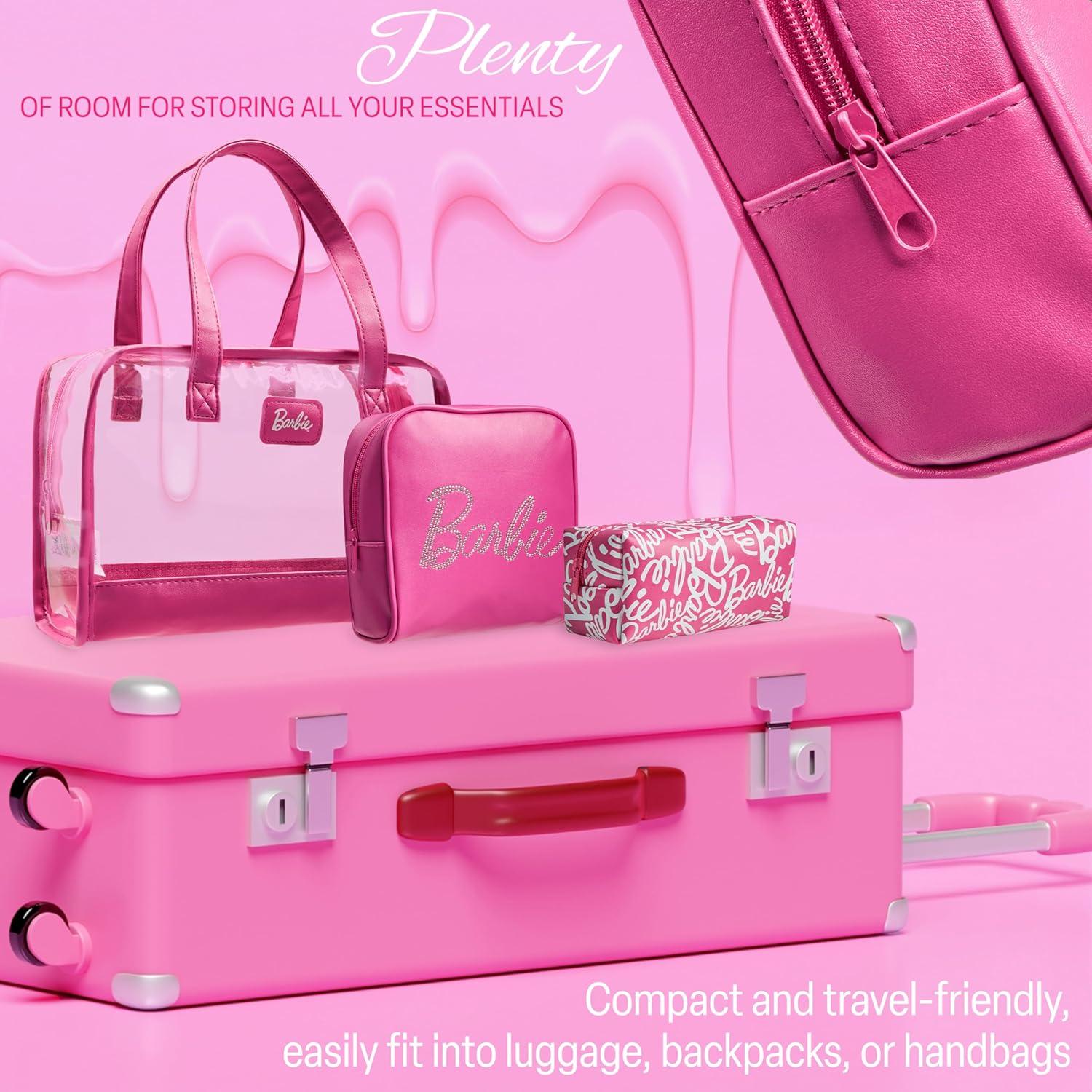Juego de 3 Bolsas de Aseo Barbie - Cosméticos y Lavado