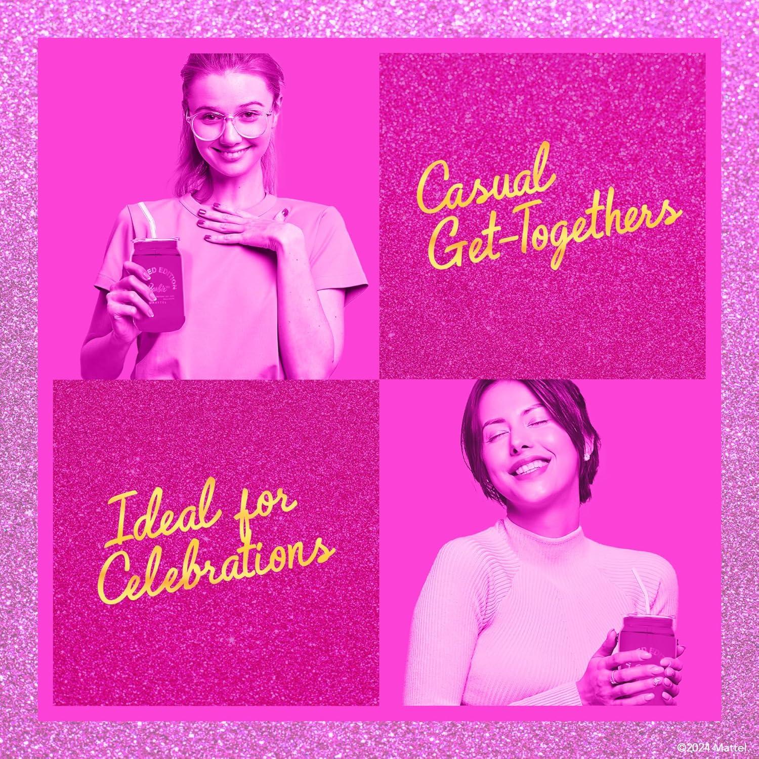 Vasos de Cristal Dragon Glassware Barbie Set 4 - Rosa y Magenta