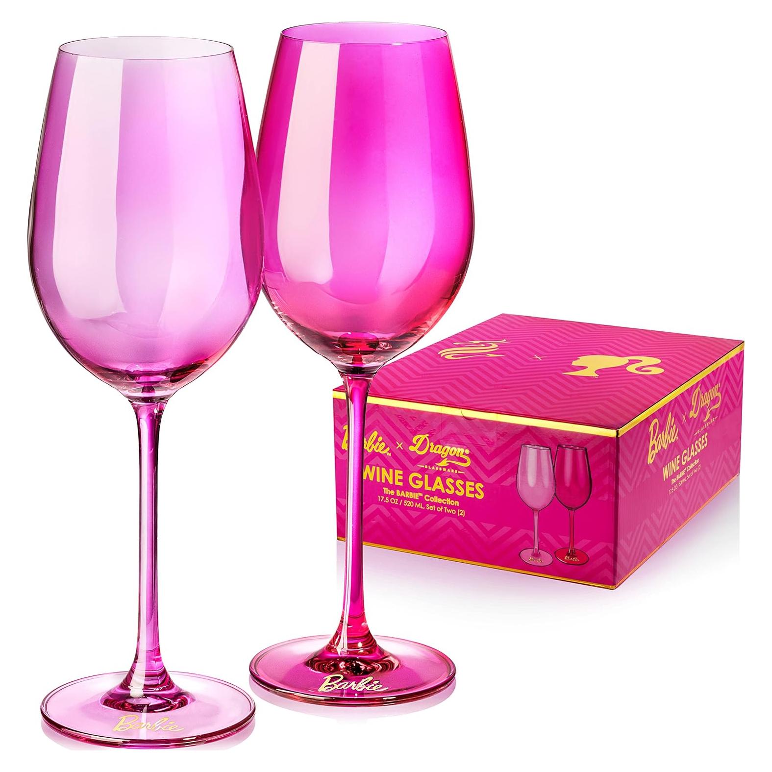 Copas de Vino Dragon Glassware Barbie - Juego de 2 - Rosa