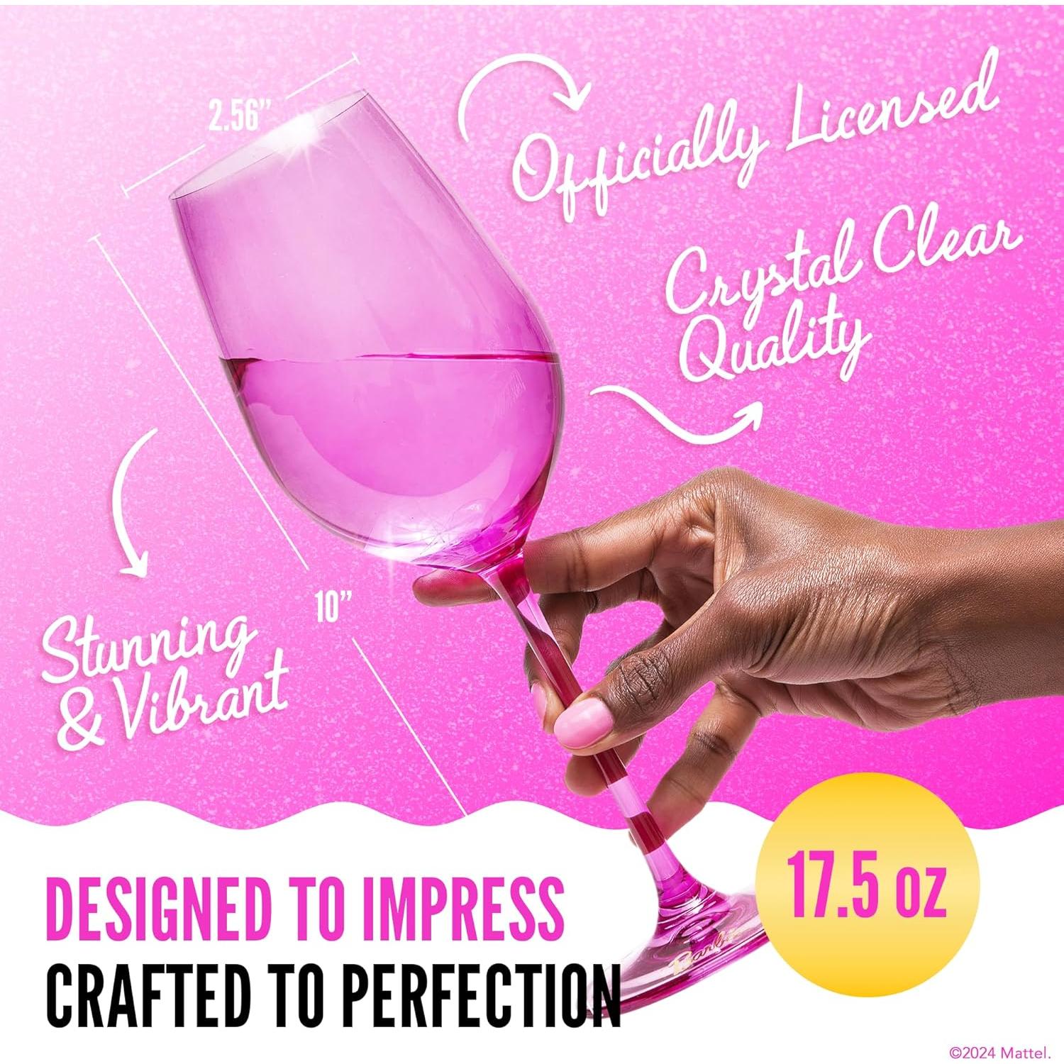 Copas de Vino Dragon Glassware Barbie - Juego de 2 - Rosa