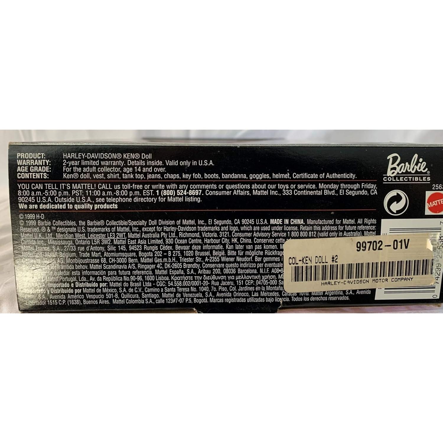 Muñeca Ken Harley-Davidson Coleccionista 34.3cm Azul/Negro