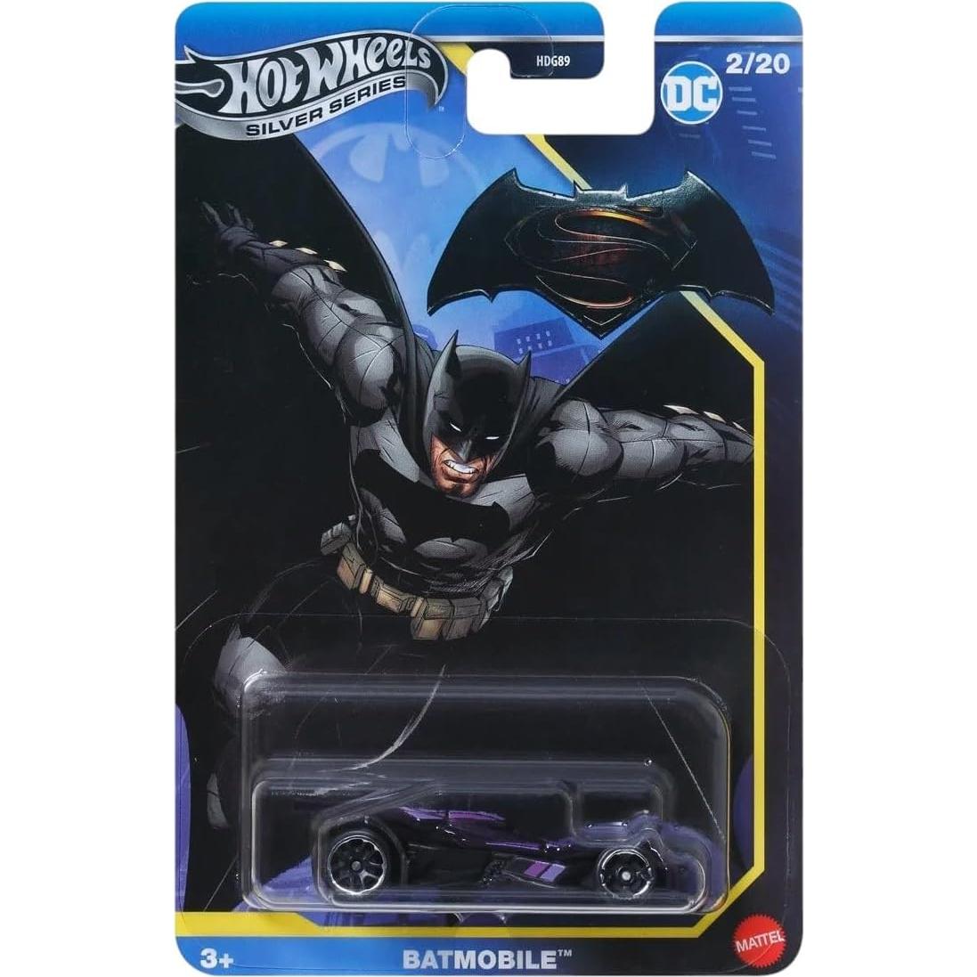 Set de 5 coches de metal Hot Wheels DC Batman Silver Series