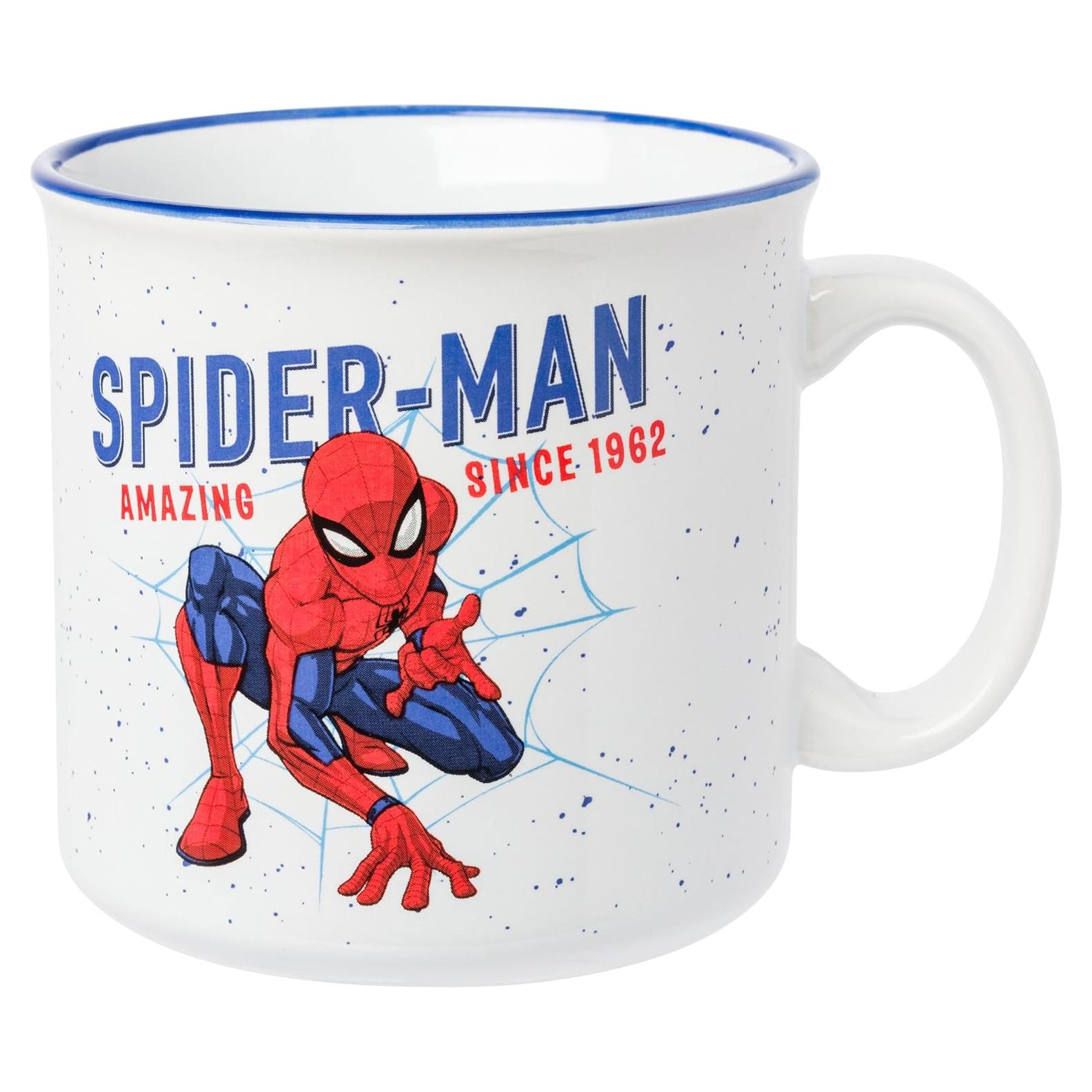 Taza Camper Cerámica Silver Buffalo Spider-Man 20oz Vintage