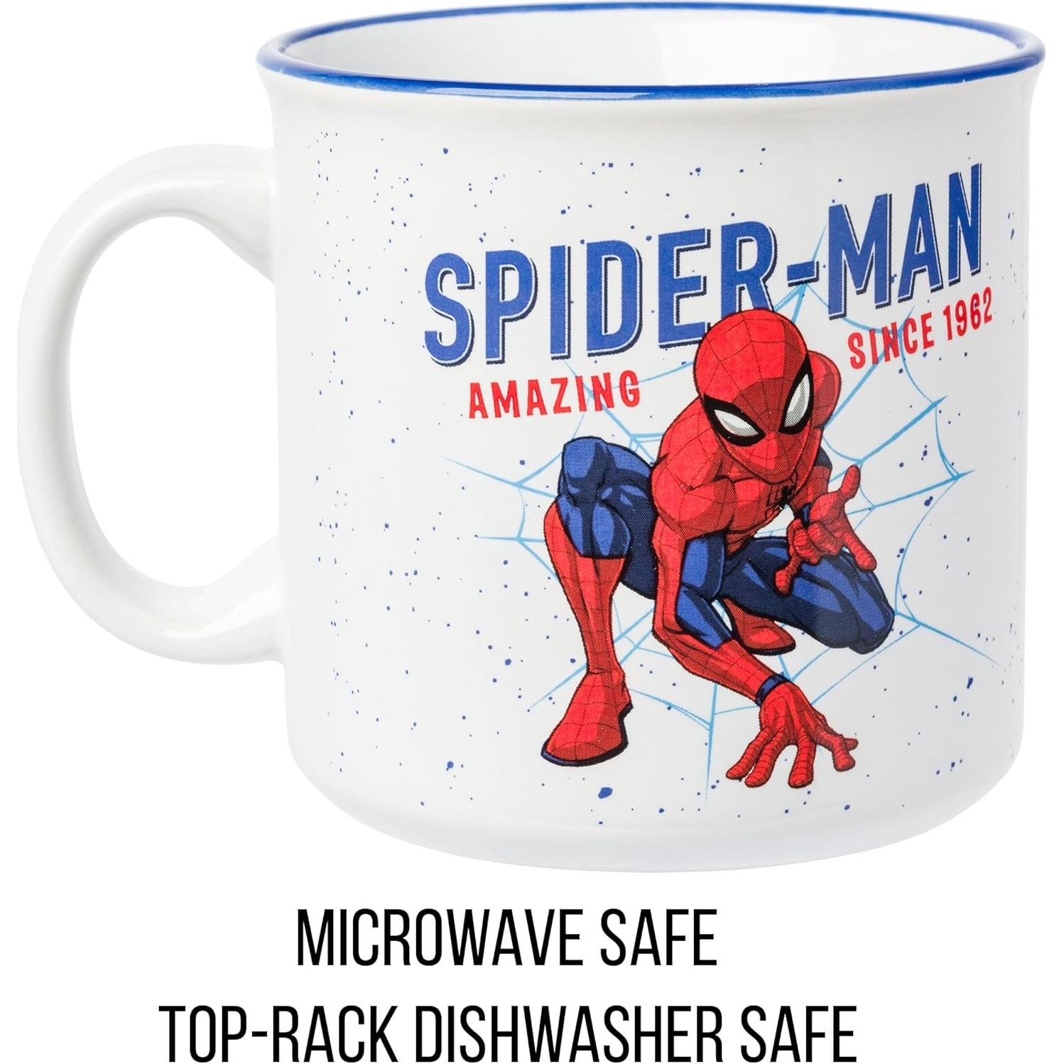 Taza Camper Cerámica Silver Buffalo Spider-Man 20oz Vintage
