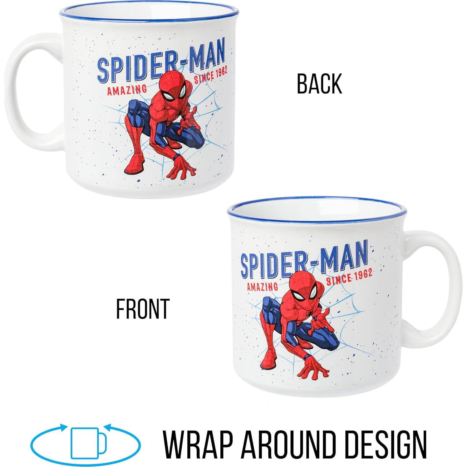Taza Camper Cerámica Silver Buffalo Spider-Man 20oz Vintage
