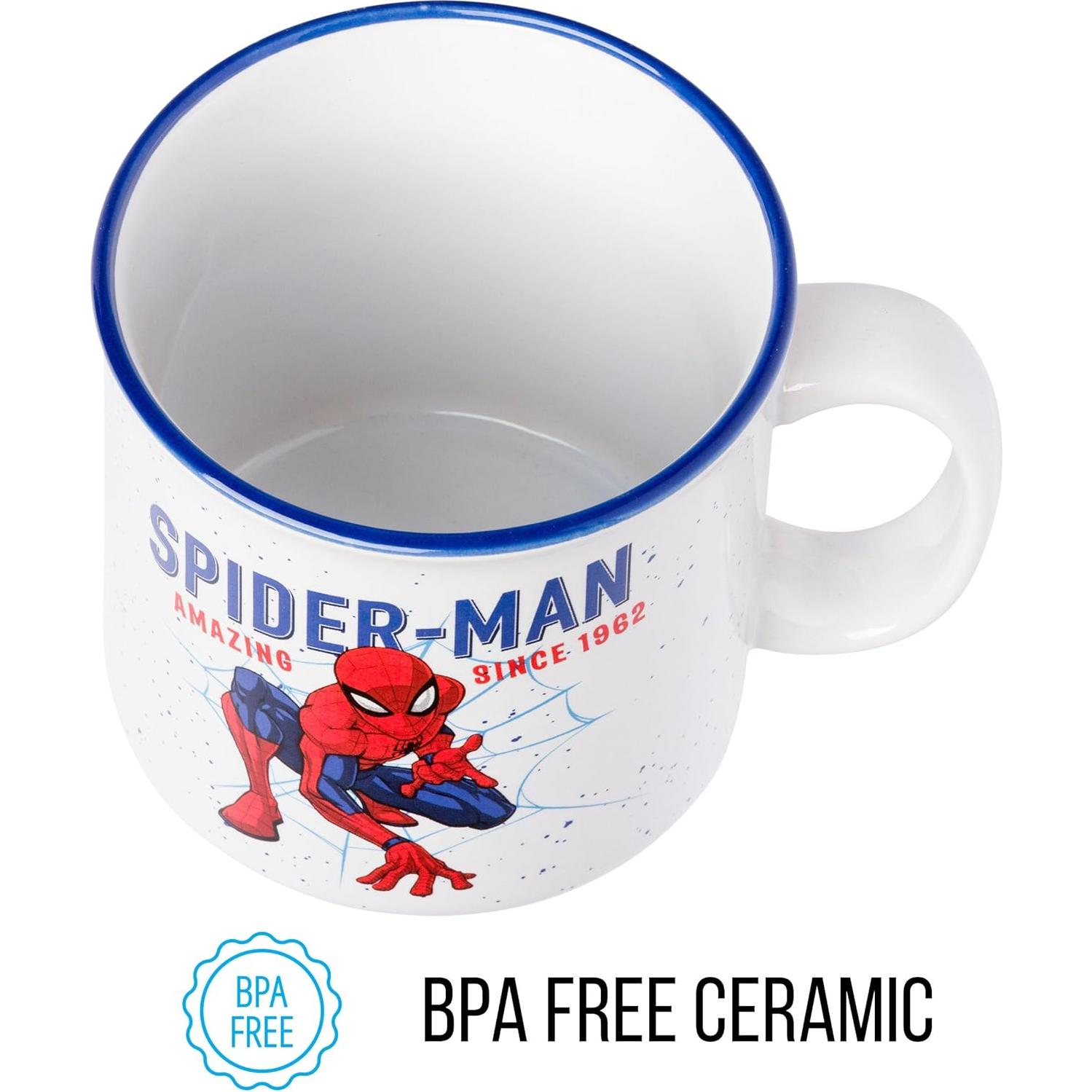 Taza Camper Cerámica Silver Buffalo Spider-Man 20oz Vintage