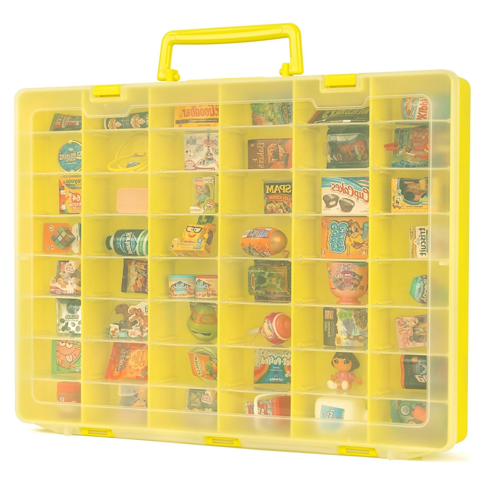 Caja de Almacenamiento MYMOON para Juguetes Miniaturas Amarillo