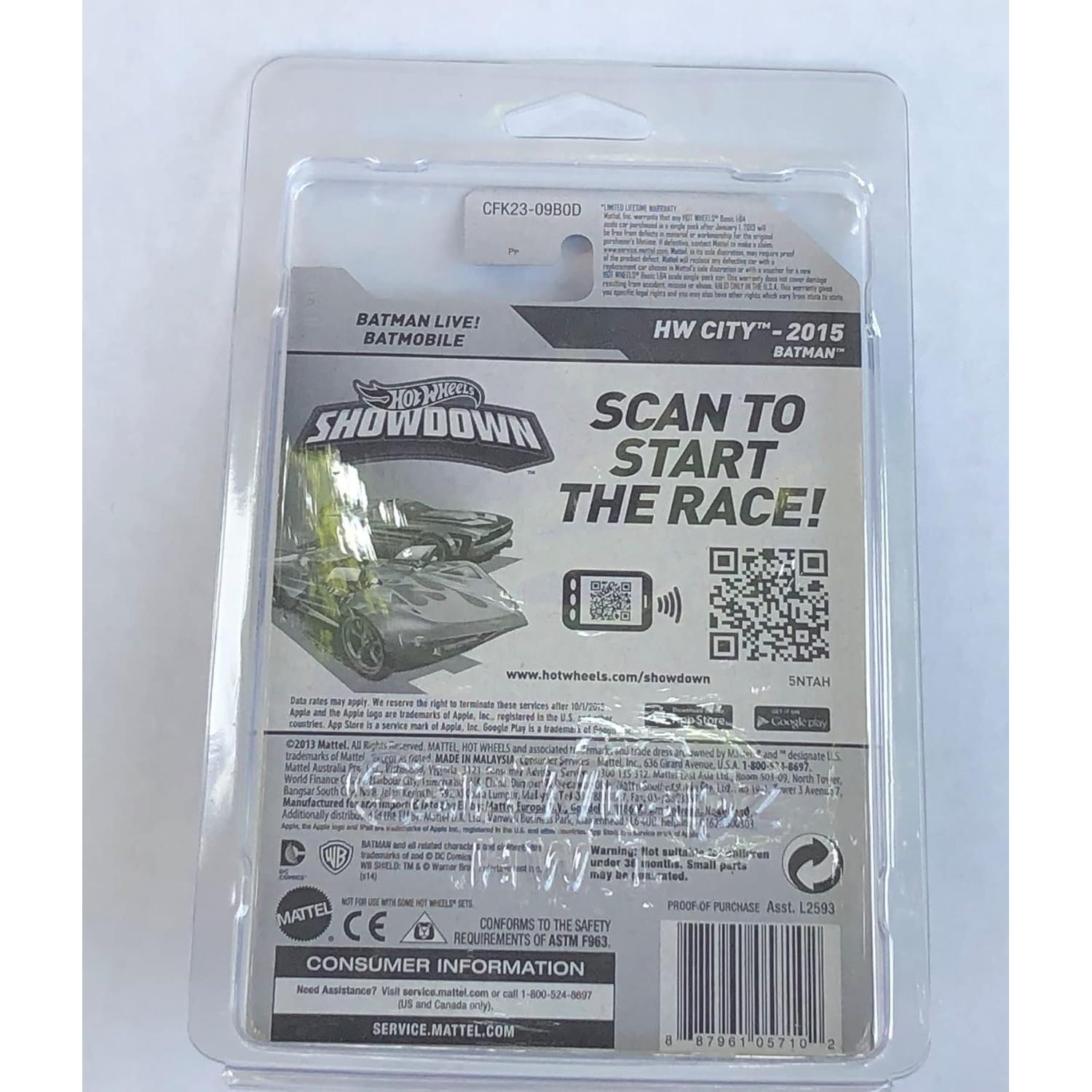 Hot Wheels Batmobile 2015 Mattel 16.5 cm Vehículo de metal