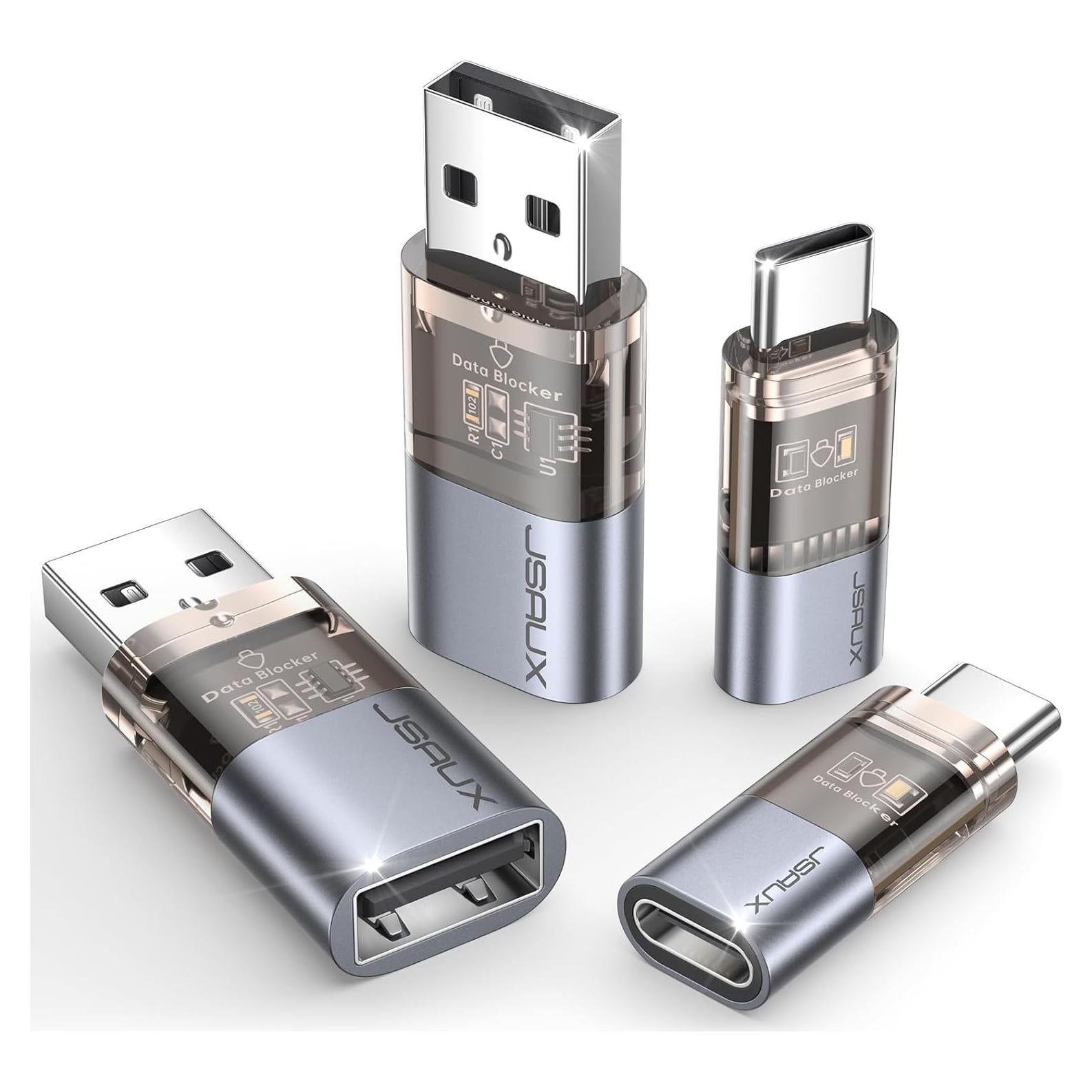 Bloqueador de Datos USB JSAUX Paquete de 4 Carga Segura