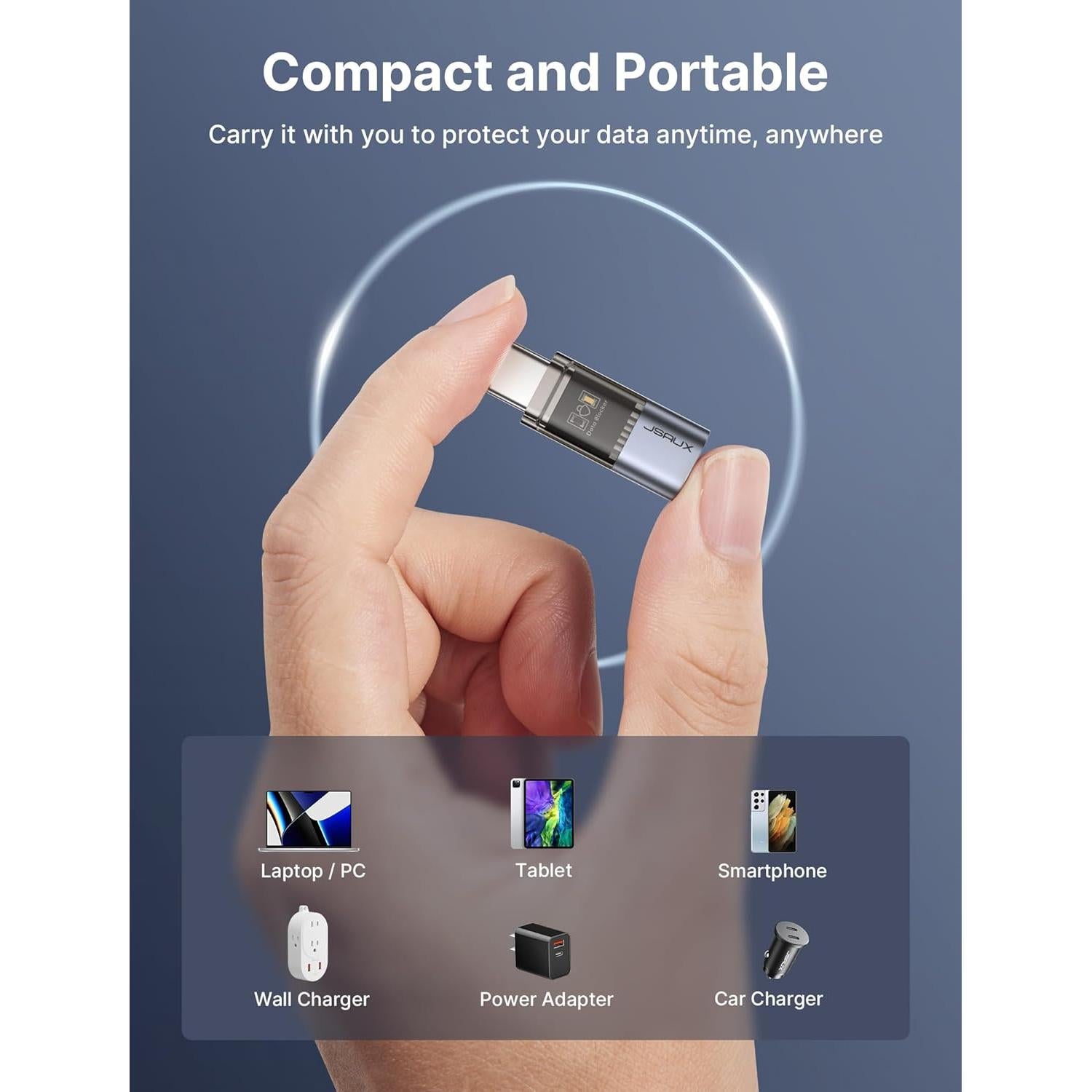 Bloqueador de Datos USB JSAUX Paquete de 4 Carga Segura