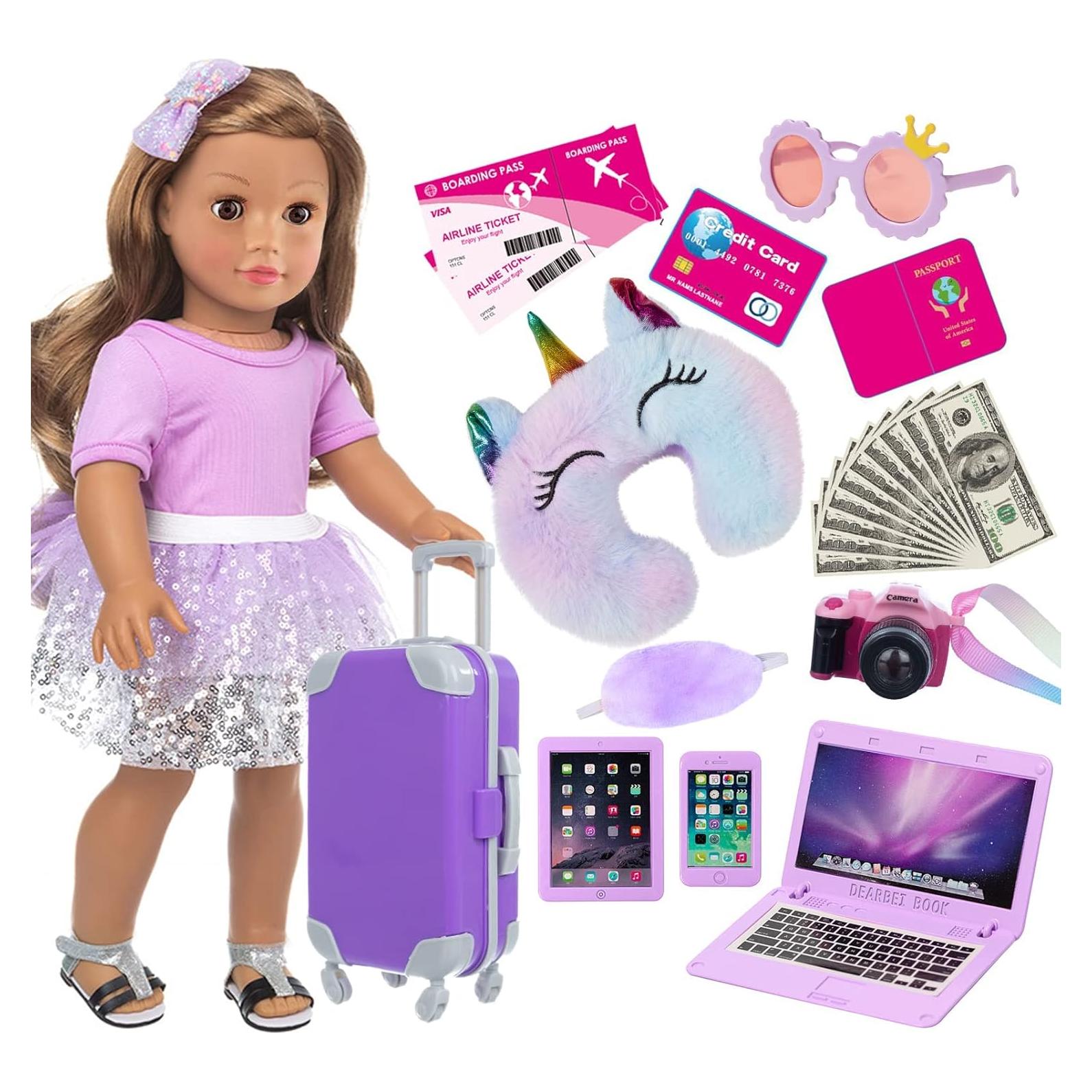 Maleta de Viaje ZNTWEI para Muñeca 46 cm con Accesorios