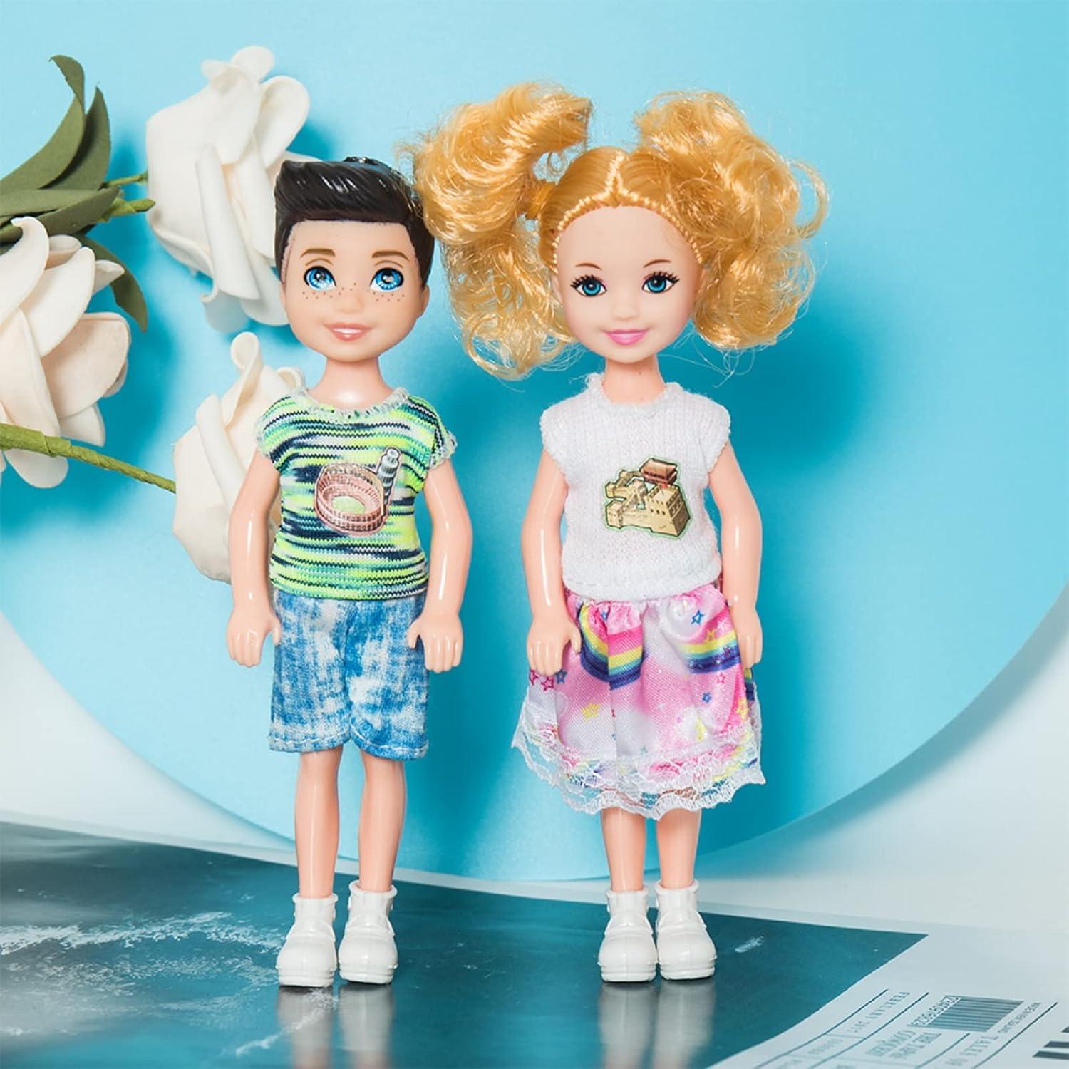 Conjunto 10 Muñecas Mini ONEST 12.7 cm con Ropa y Accesorios