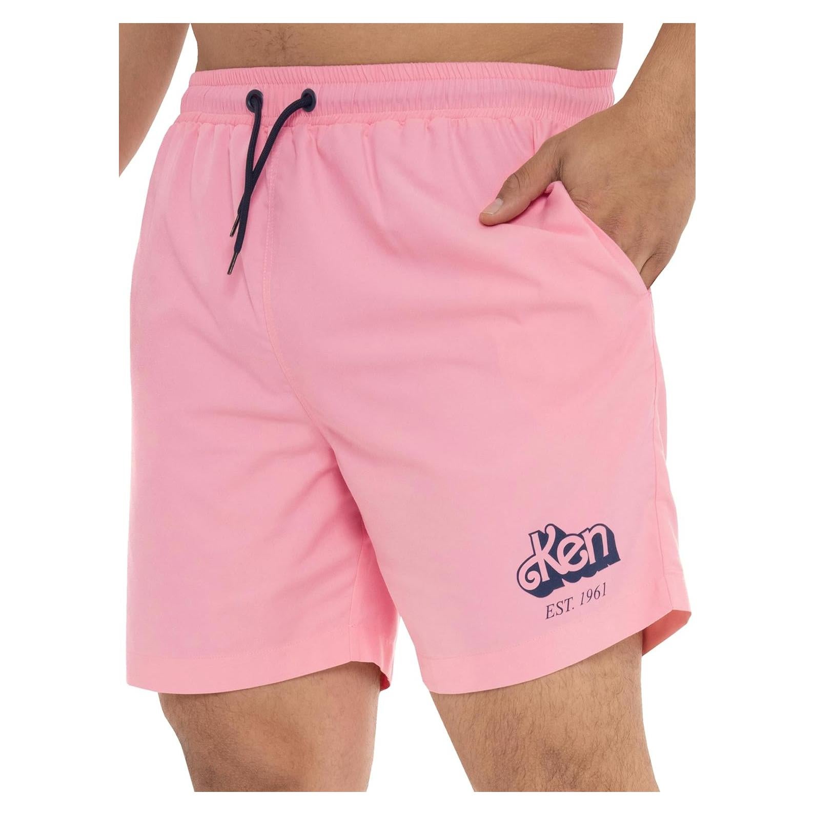 Baños Ken para hombres Barbie | Trunks rosa con bolsillos