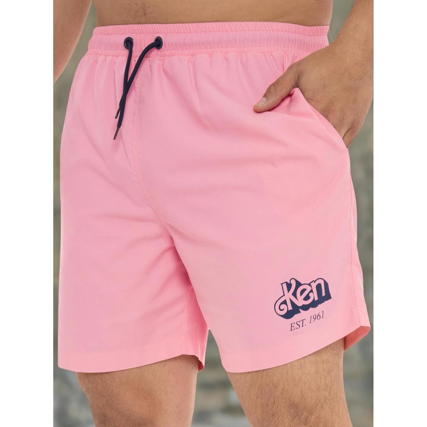 Baños Ken para hombres Barbie | Trunks rosa con bolsillos