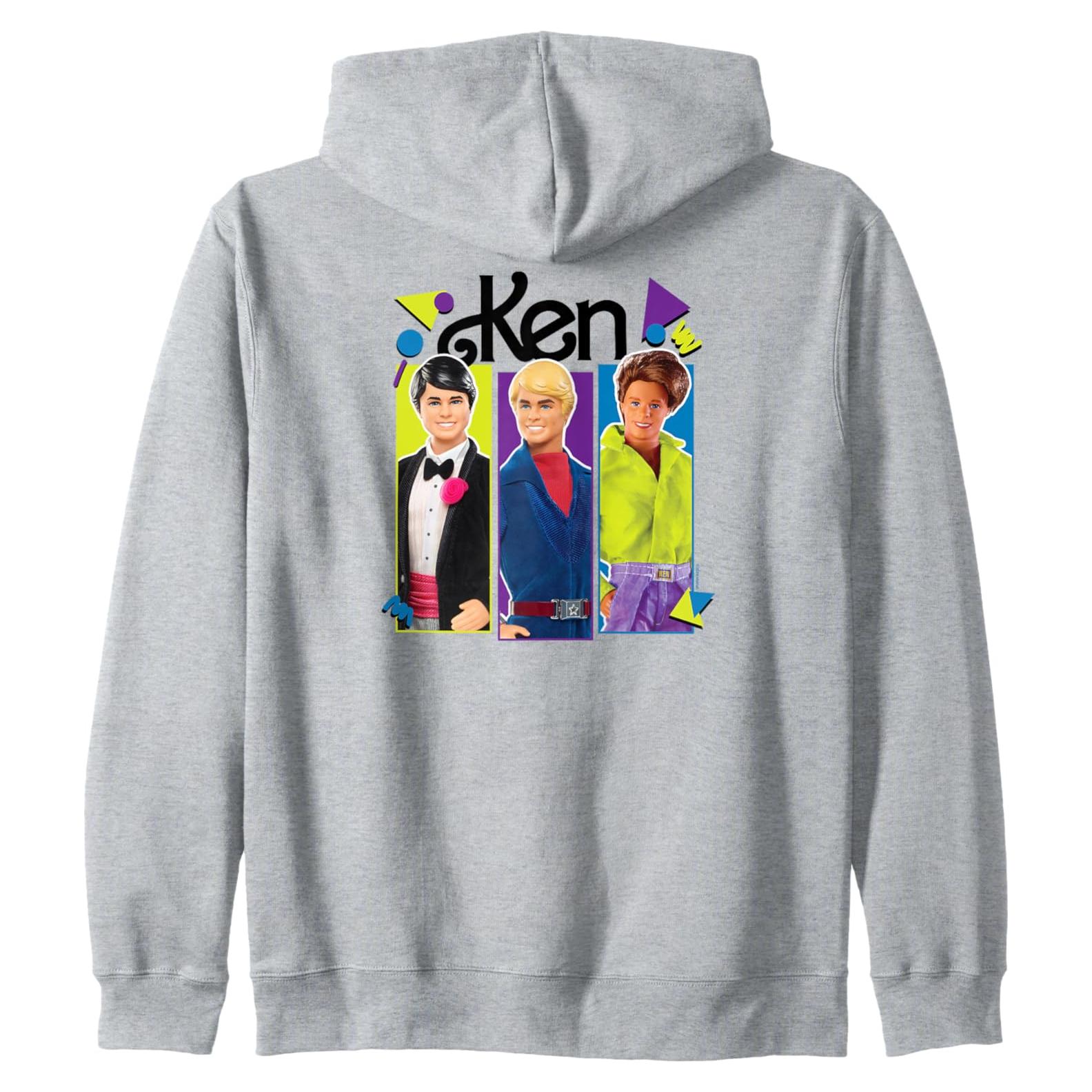 Sudadera con Capucha Retro Ken Barbie Unisex Gris Jaspeado