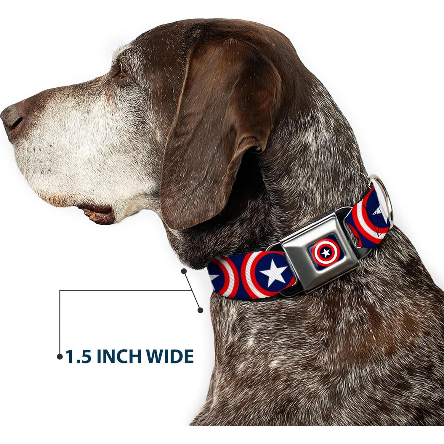 Collar de Perro Buckle-Down Capitán América Azul Marino 3.81 cm