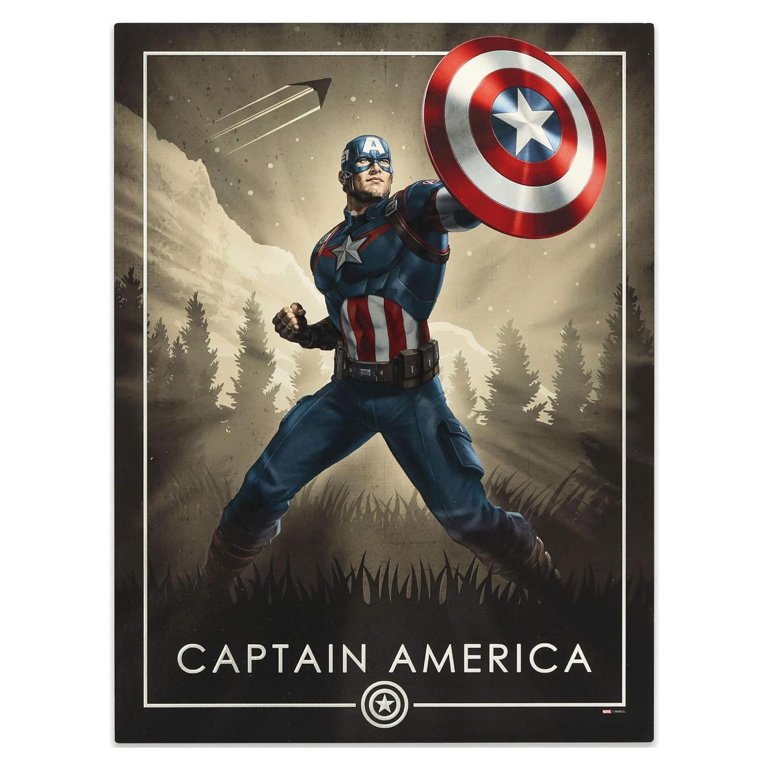 Arte de Pared Marvel Capitán América - Lienzo Enmarcado 33x49.5cm