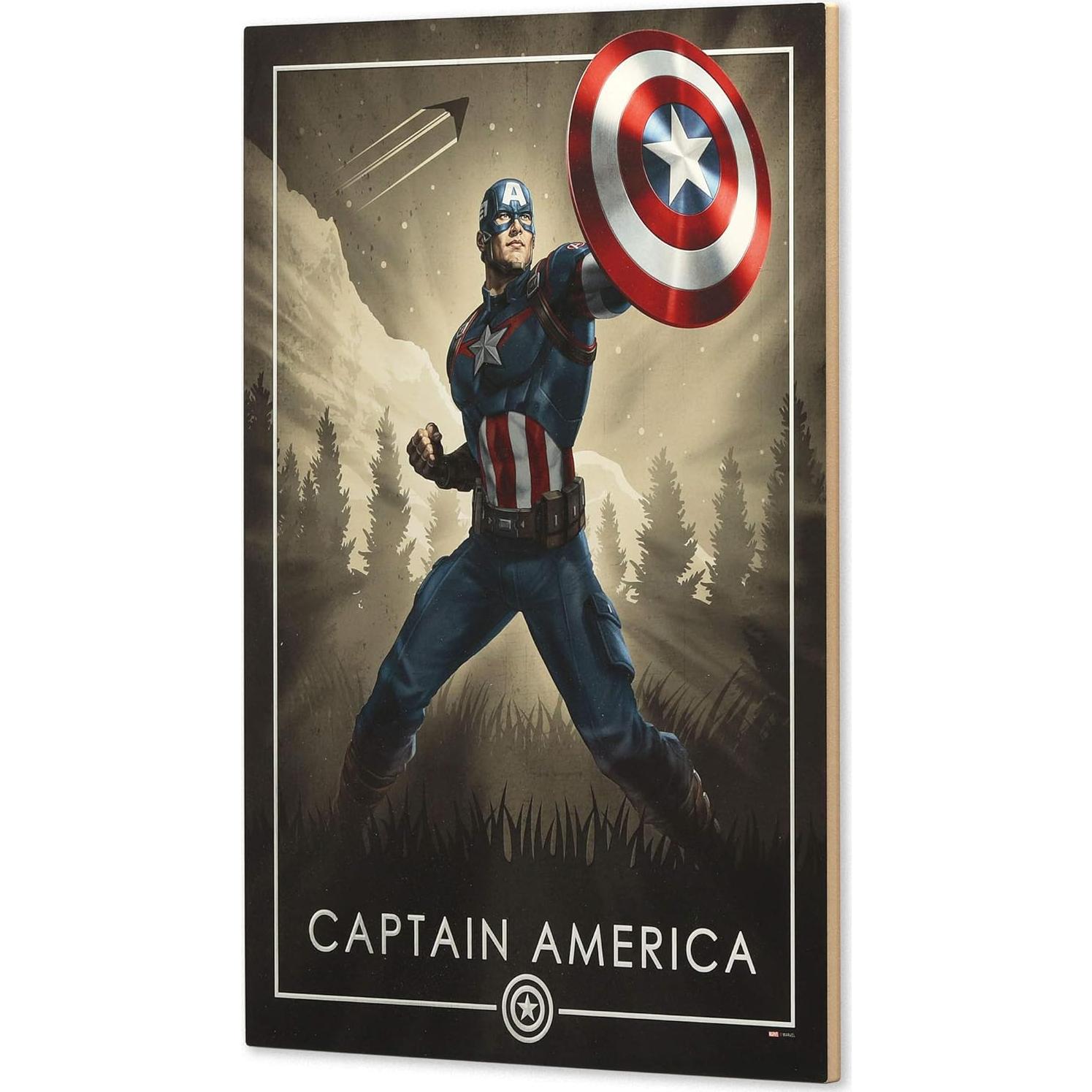 Arte de Pared Marvel Capitán América - Lienzo Enmarcado 33x49.5cm