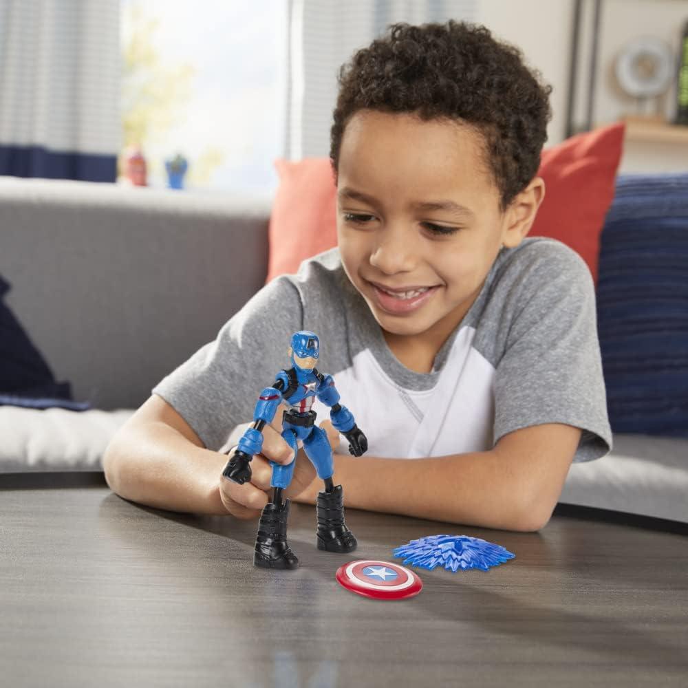 Figuras Flexibles Hasbro Marvel Avengers - Iron Man, Capitán América y Thanos