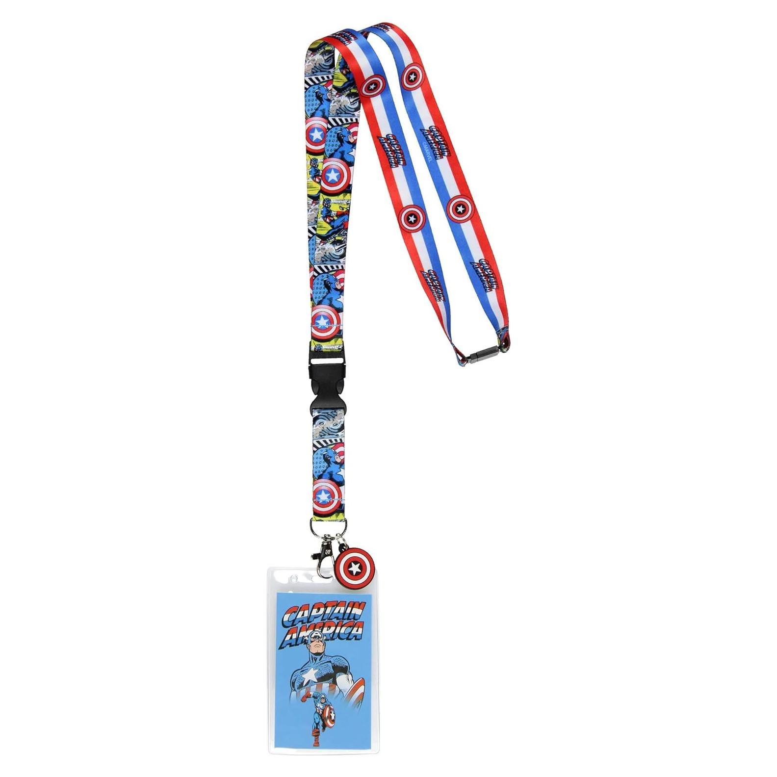 Lanyard Portador de Insignia Capitán América Marvel 15.24 cm