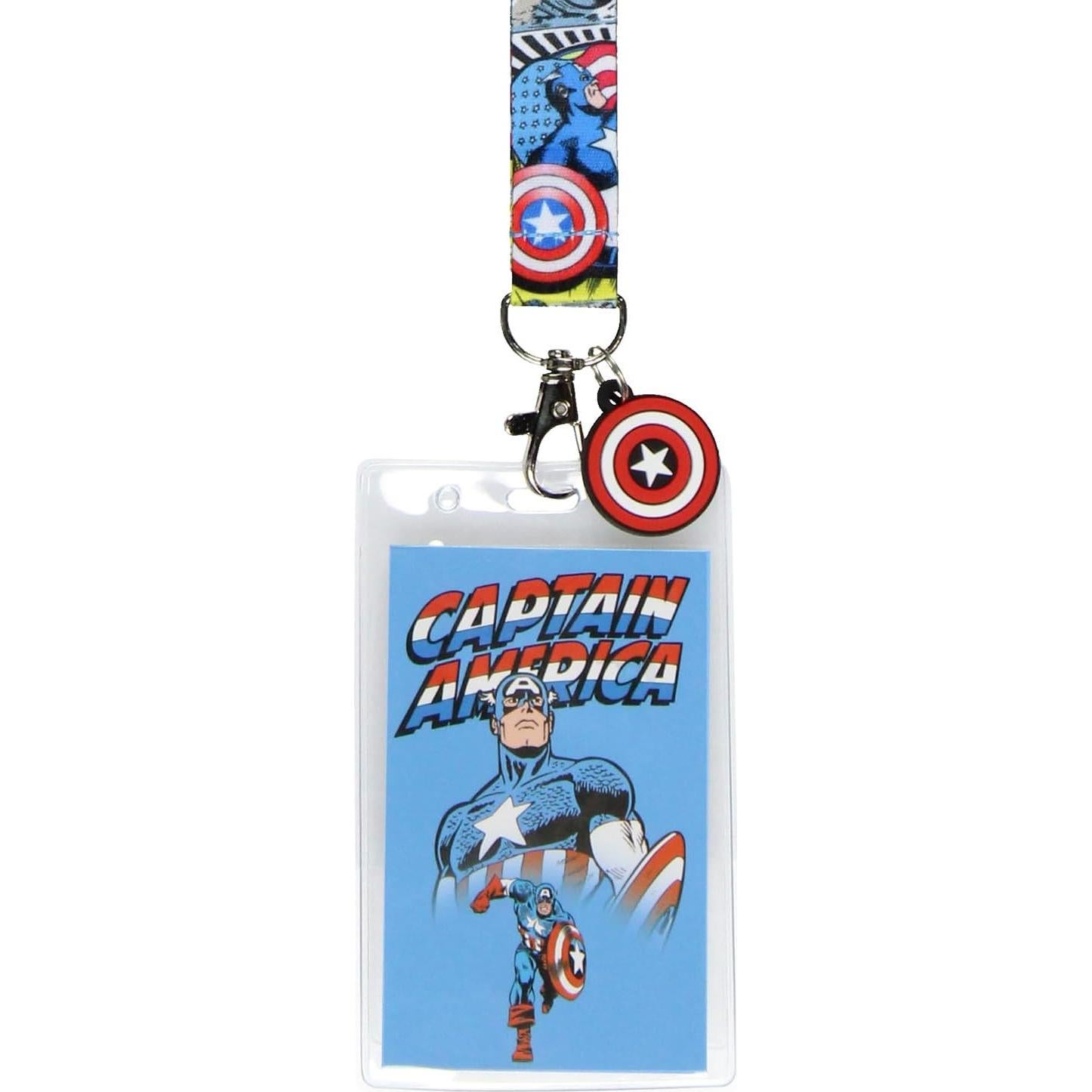 Lanyard Portador de Insignia Capitán América Marvel 15.24 cm