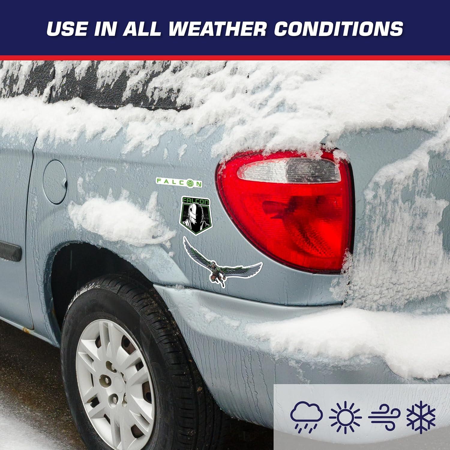 Set de 3 Calcomanías Capitán América Halcón Verde - Vinilo Premium