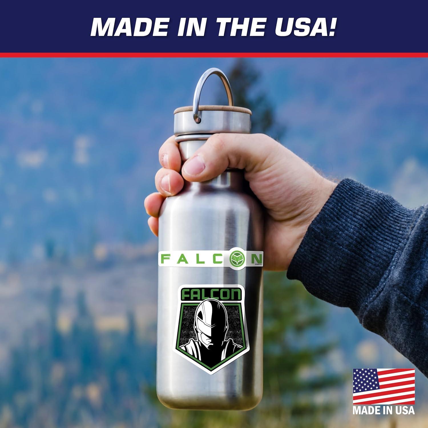 Set de 3 Calcomanías Capitán América Halcón Verde - Vinilo Premium