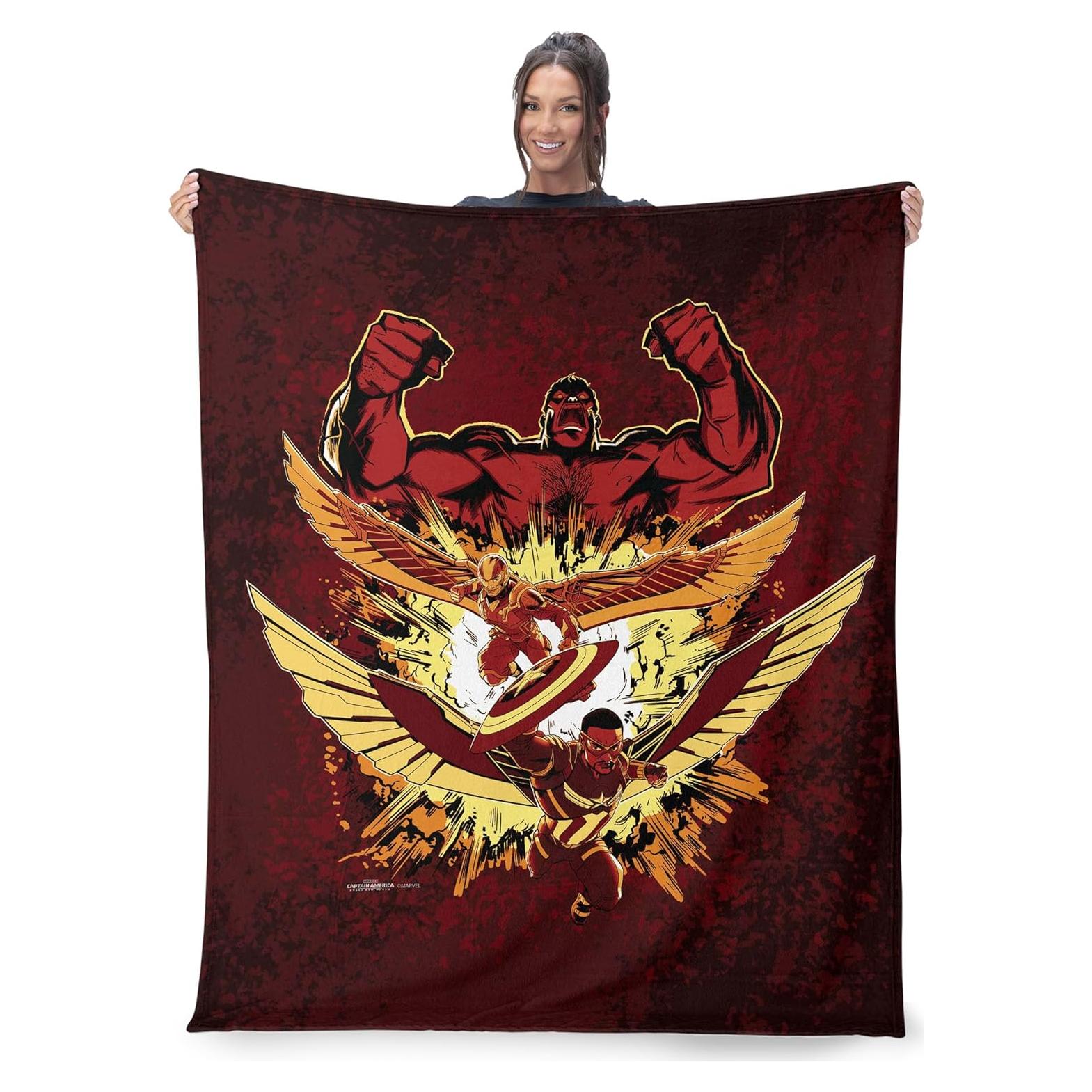 Manta de Toque de Seda Marvel Red Hulk Rises 127x152 cm