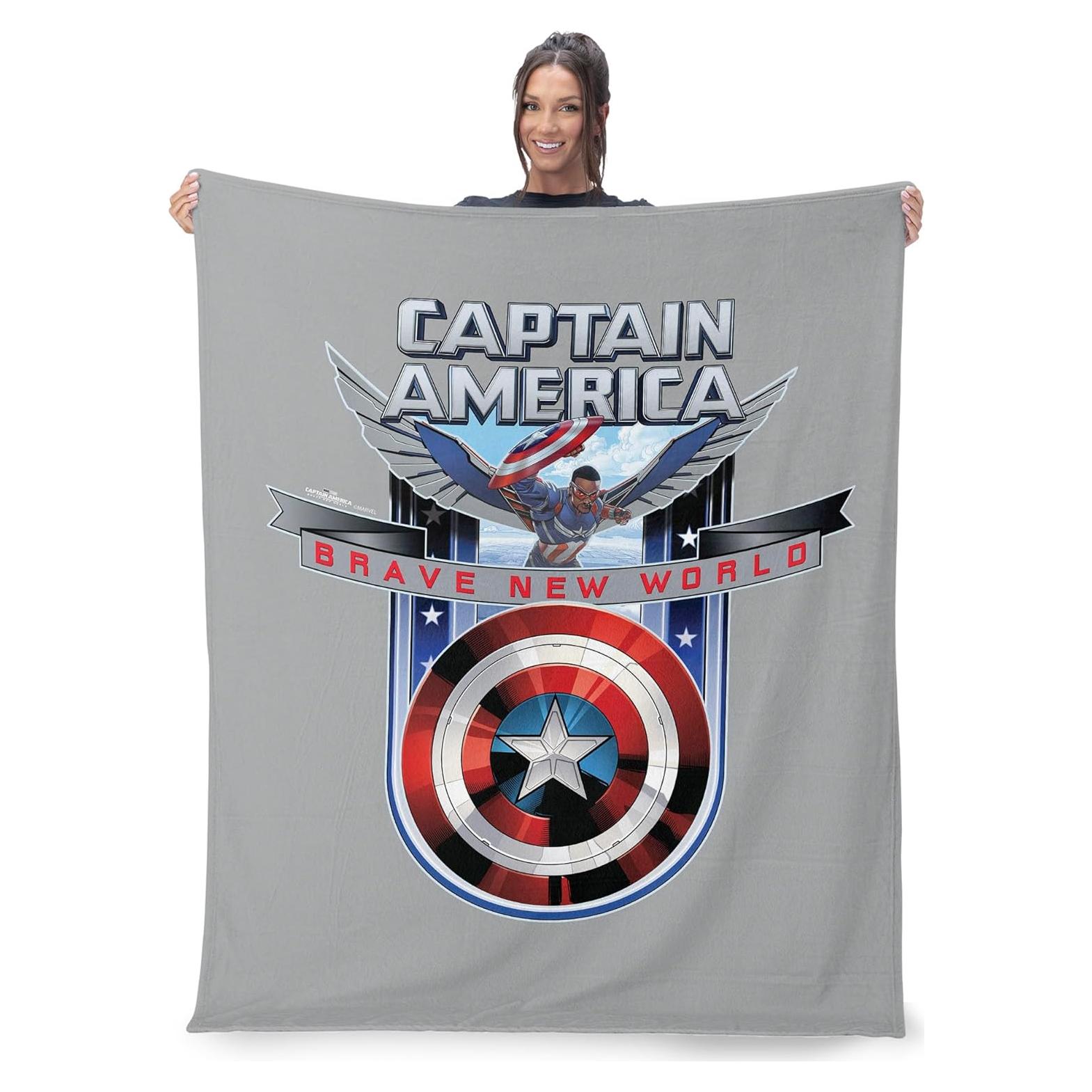 Manta de Toque de Seda Marvel Capitán América 127x152 cm