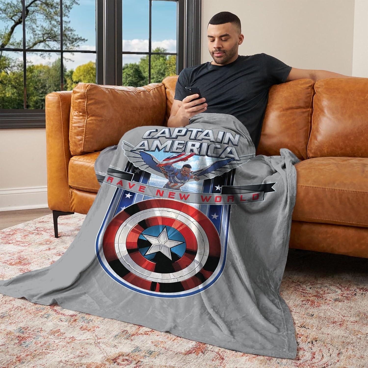 Manta de Toque de Seda Marvel Capitán América 127x152 cm
