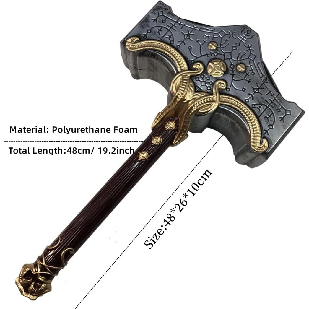 Martillo de Dios Cosplay damdos 50cm Espuma PU Accesorio Halloween