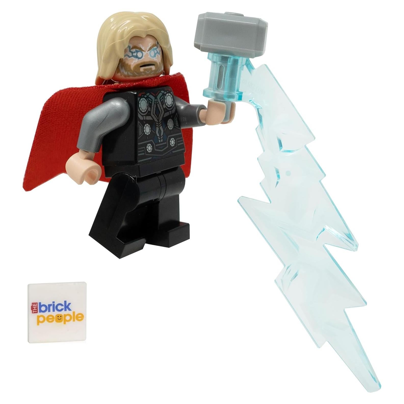 Minifigura LEGO Thor con Mjolnir y Rayo - 5 cm