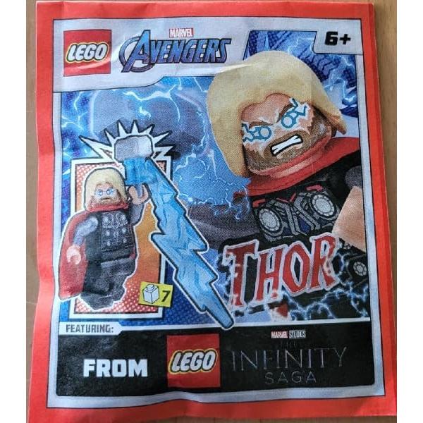 Minifigura LEGO Thor con Mjolnir y Rayo - 5 cm