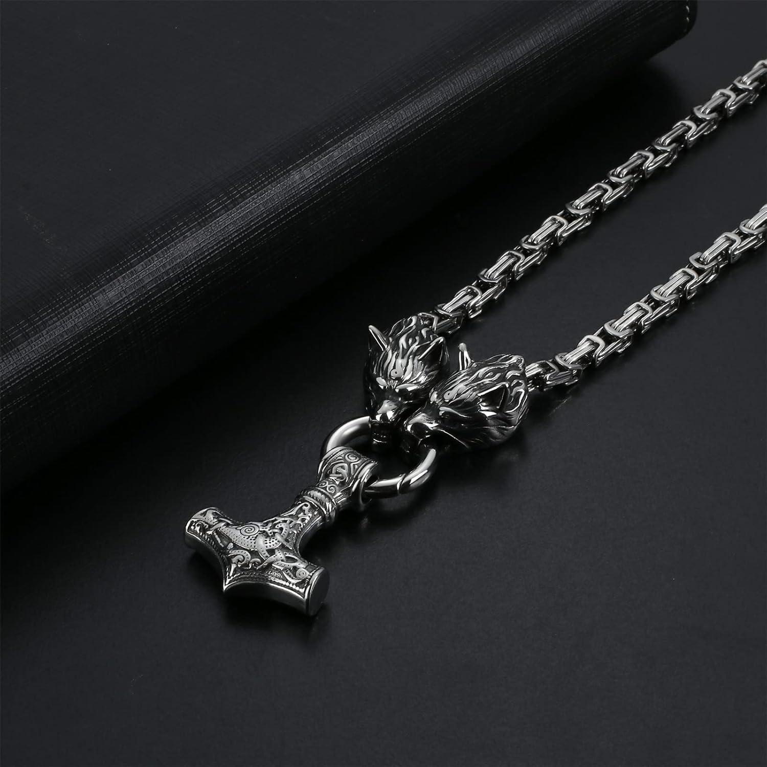 Collar Vikingos OIDEA Martillo de Thor Acero Inoxidable 61 cm