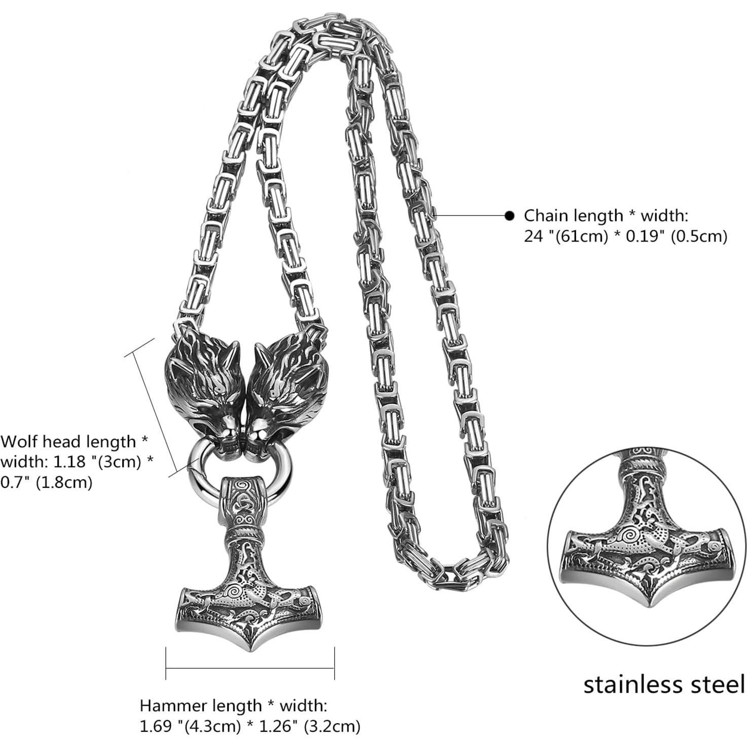 Collar Vikingos OIDEA Martillo de Thor Acero Inoxidable 61 cm