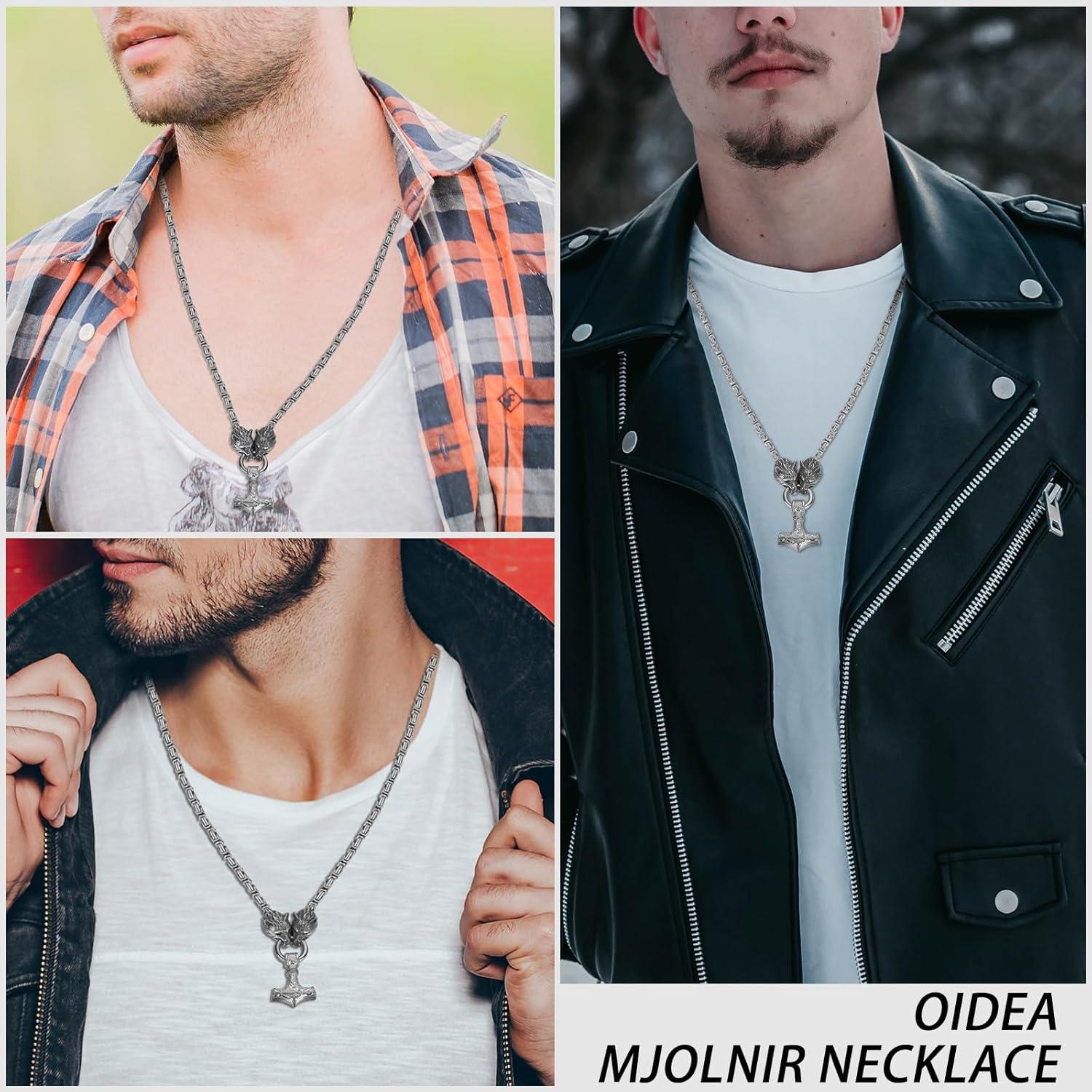 Collar Vikingos OIDEA Martillo de Thor Acero Inoxidable 61 cm