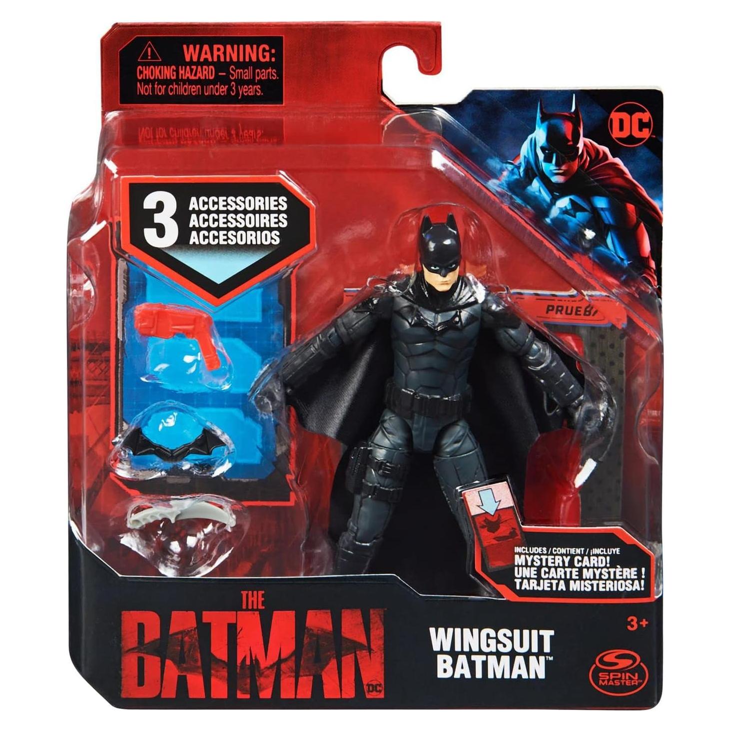 Figura de Acción Batman con Alas DC 10 cm y 3 Accesorios
