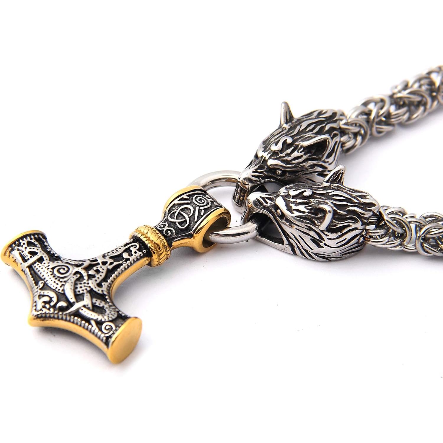 Collar de acero inoxidable GUNGNEER con colgante de gato celta