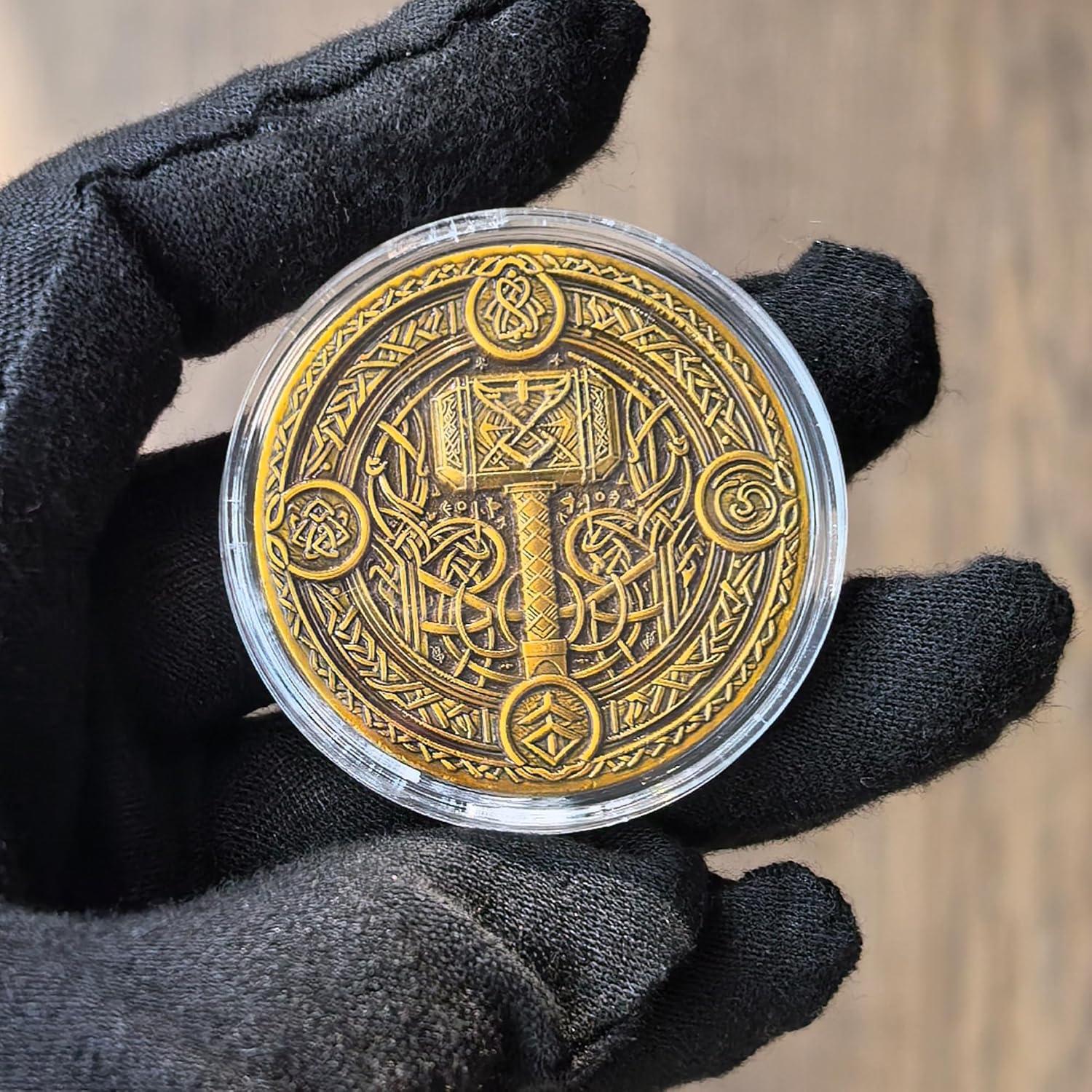 Moneda de Desafío Vikingo Jihu Trading 3.99 cm Martillo de Thor