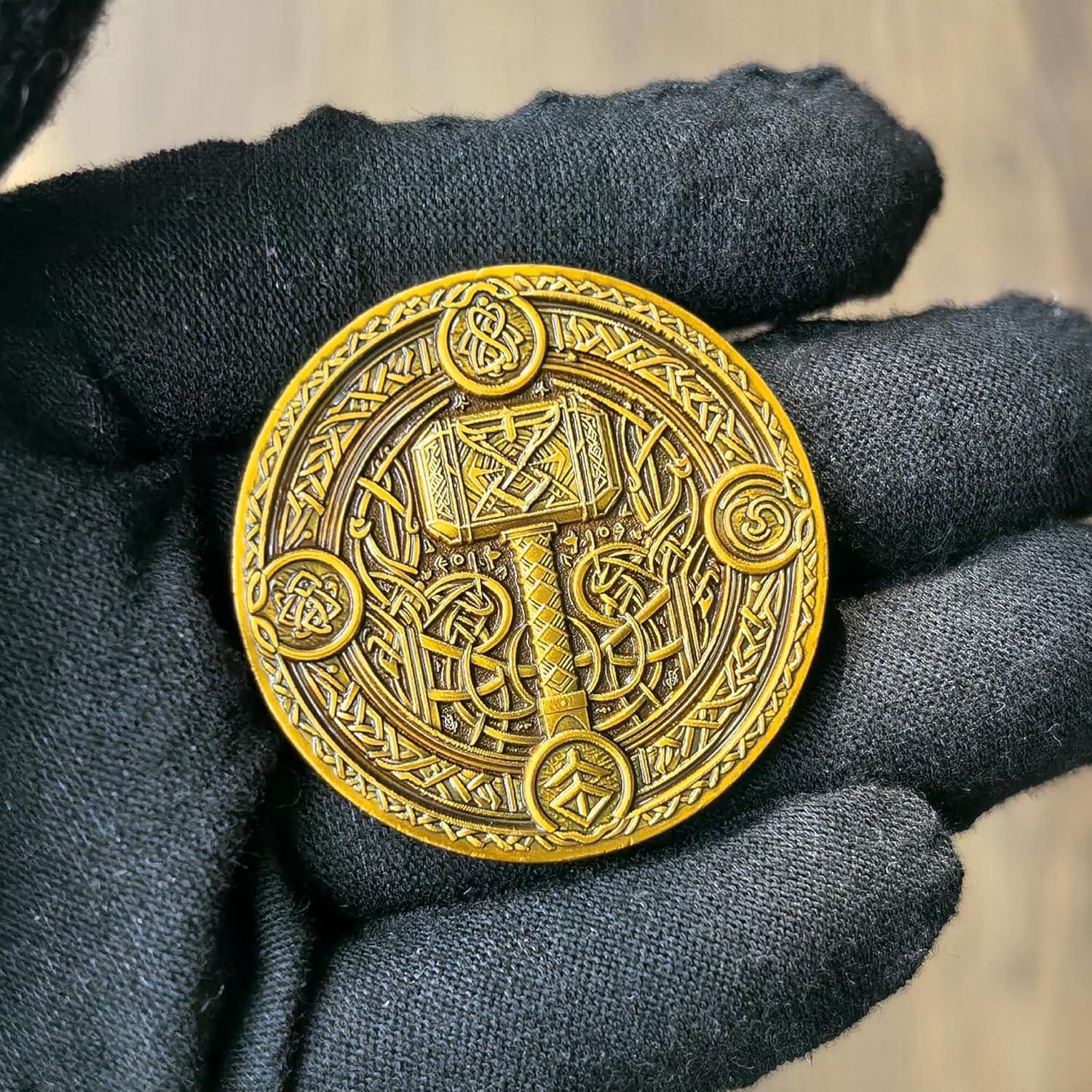 Moneda de Desafío Vikingo Jihu Trading 3.99 cm Martillo de Thor