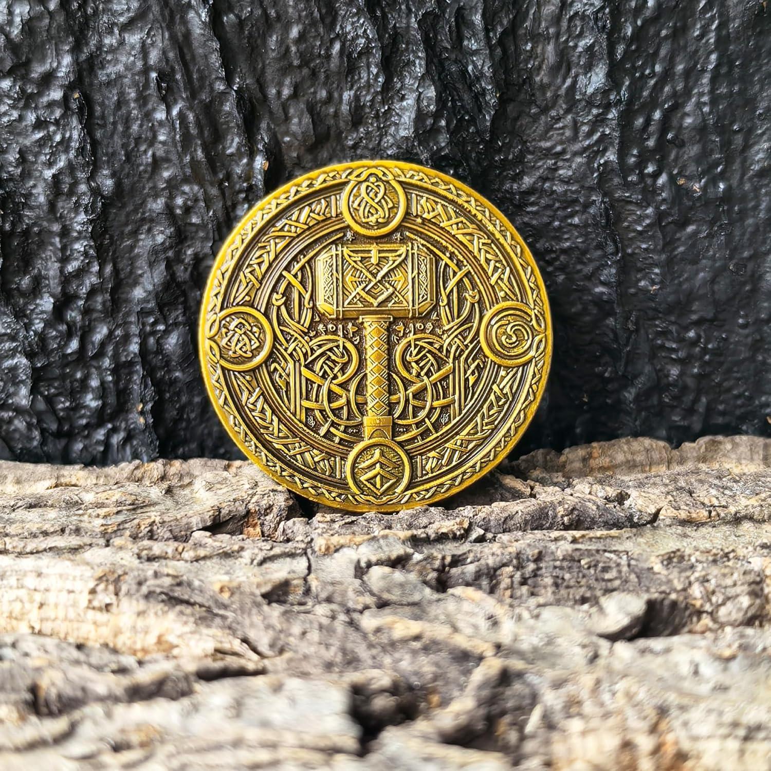 Moneda de Desafío Vikingo Jihu Trading 3.99 cm Martillo de Thor