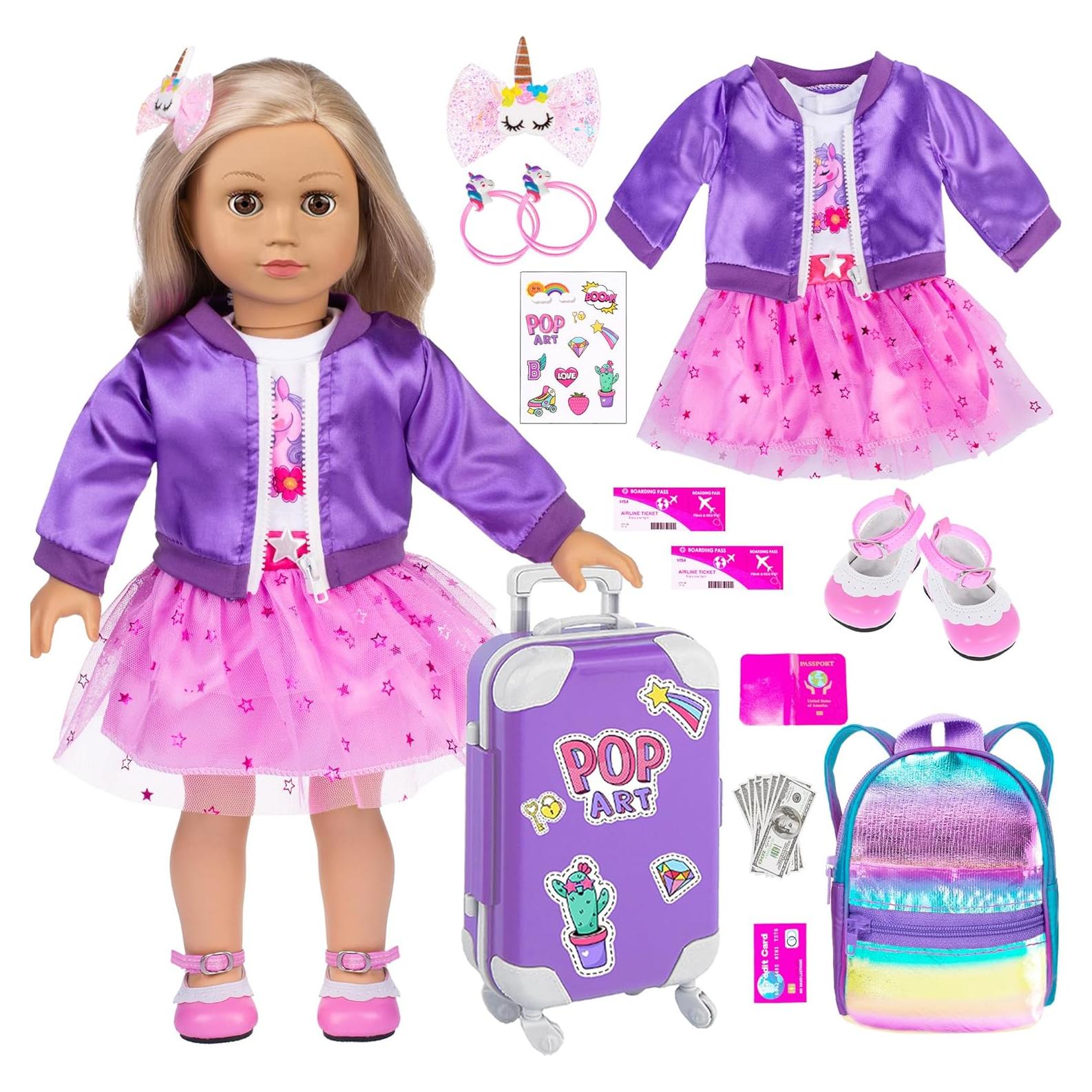 Juego de Ropa y Accesorios para Muñecas 46 cm Ebuddy