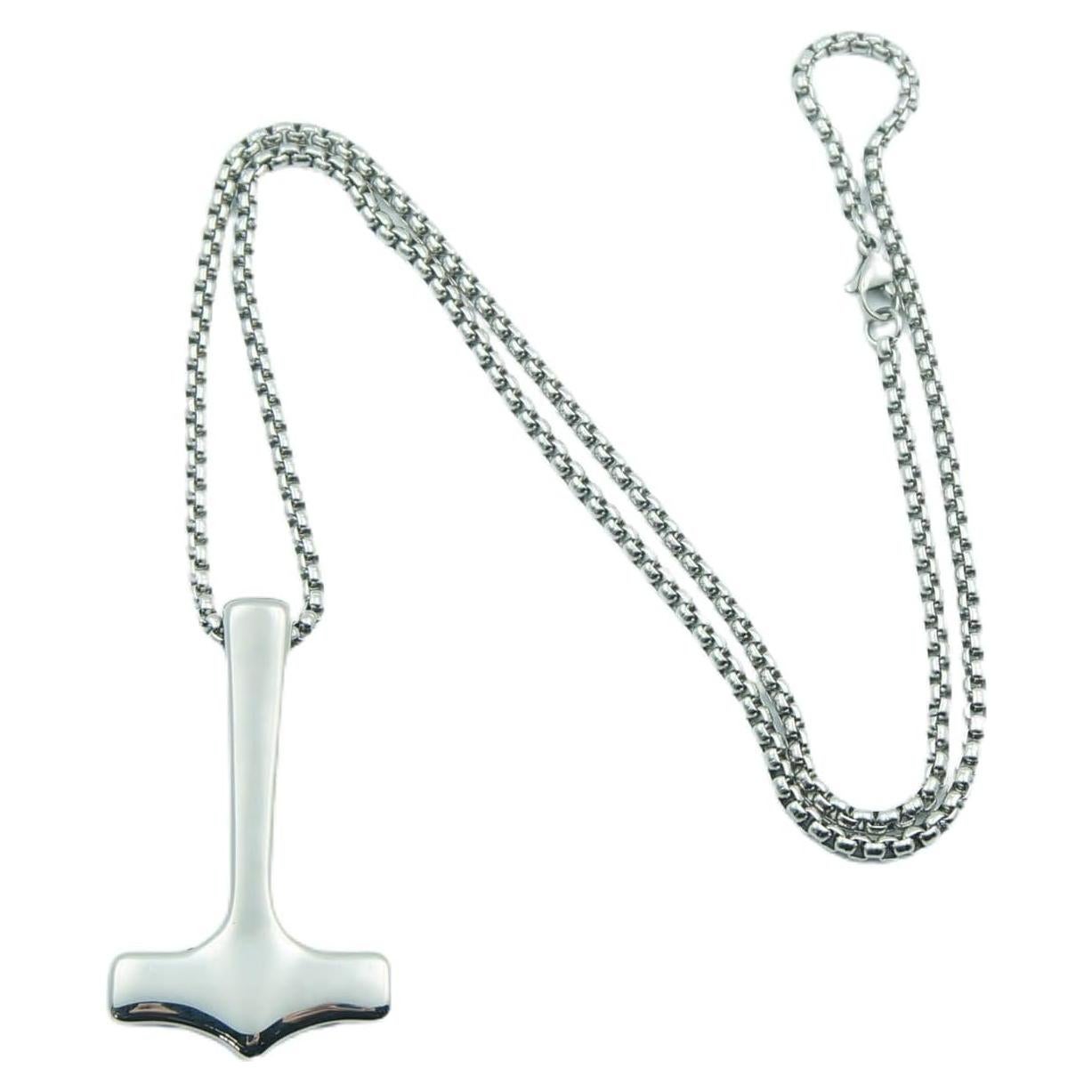 Collar Amuleto Martillo de Thor Acero Inoxidable 30x50mm