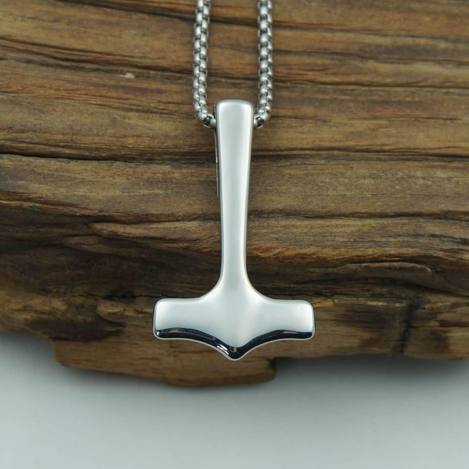 Collar Amuleto Martillo de Thor Acero Inoxidable 30x50mm