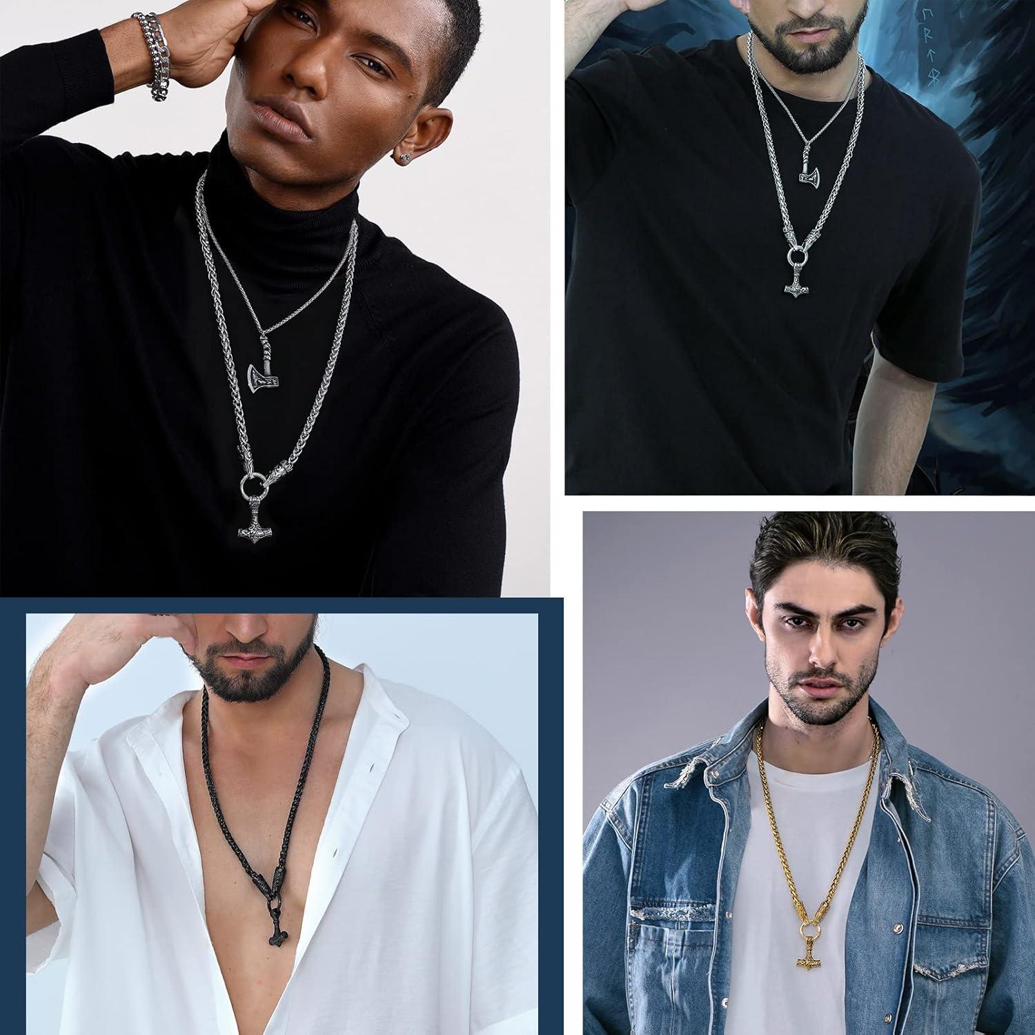 Collar Vikinga Prosteel Martillo de Thor Acero Inoxidable 71cm