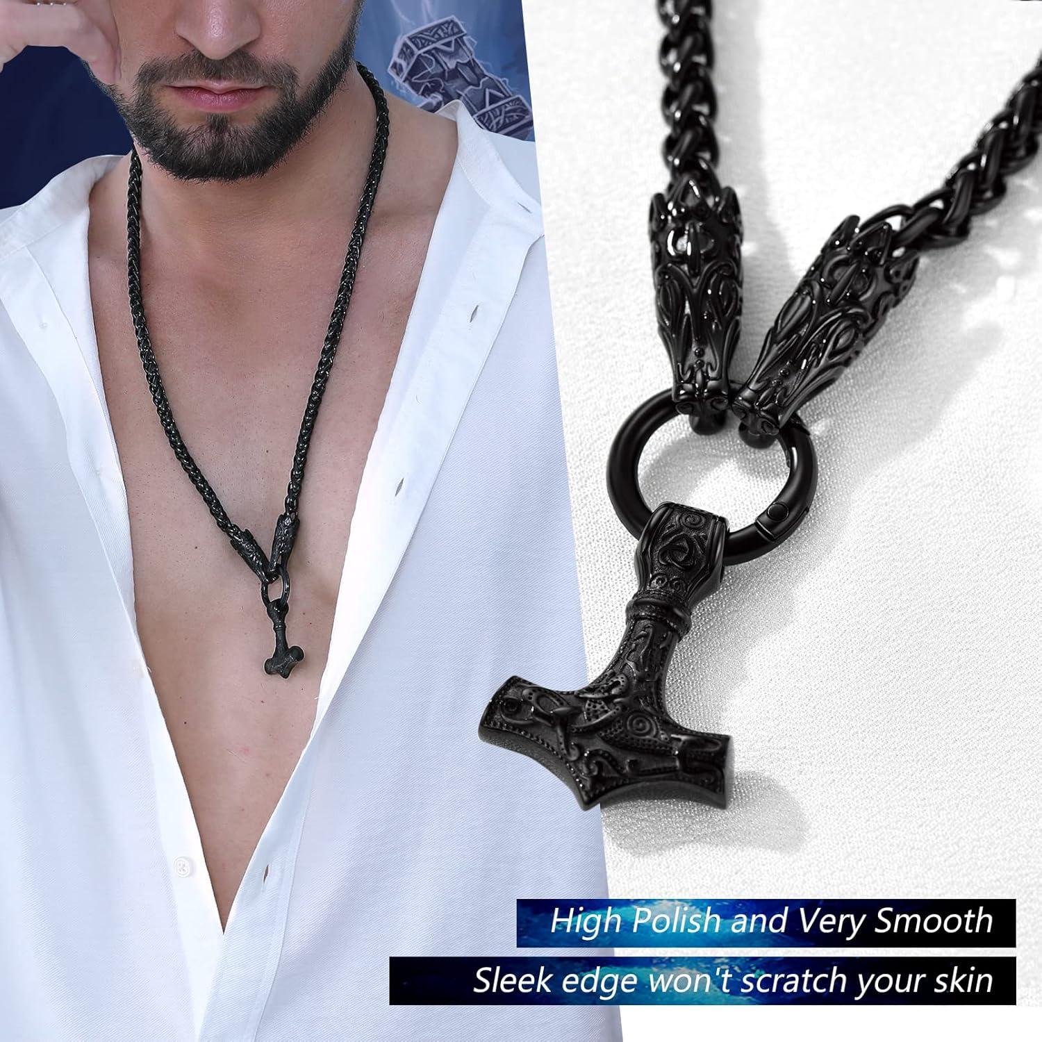 Collar Vikinga Prosteel Martillo de Thor Acero Inoxidable 71cm