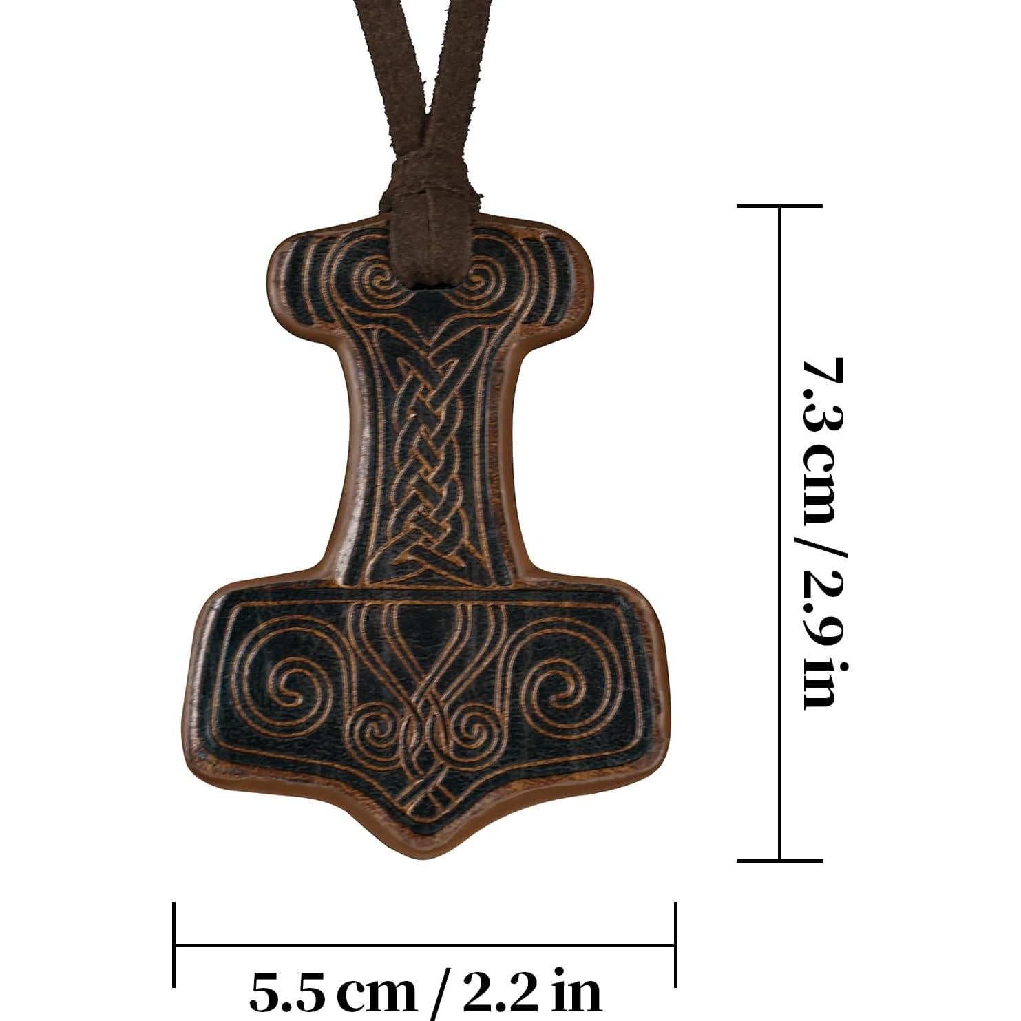 Collar Viking HiiFeuer Martillo de Thor Cuero Sintético